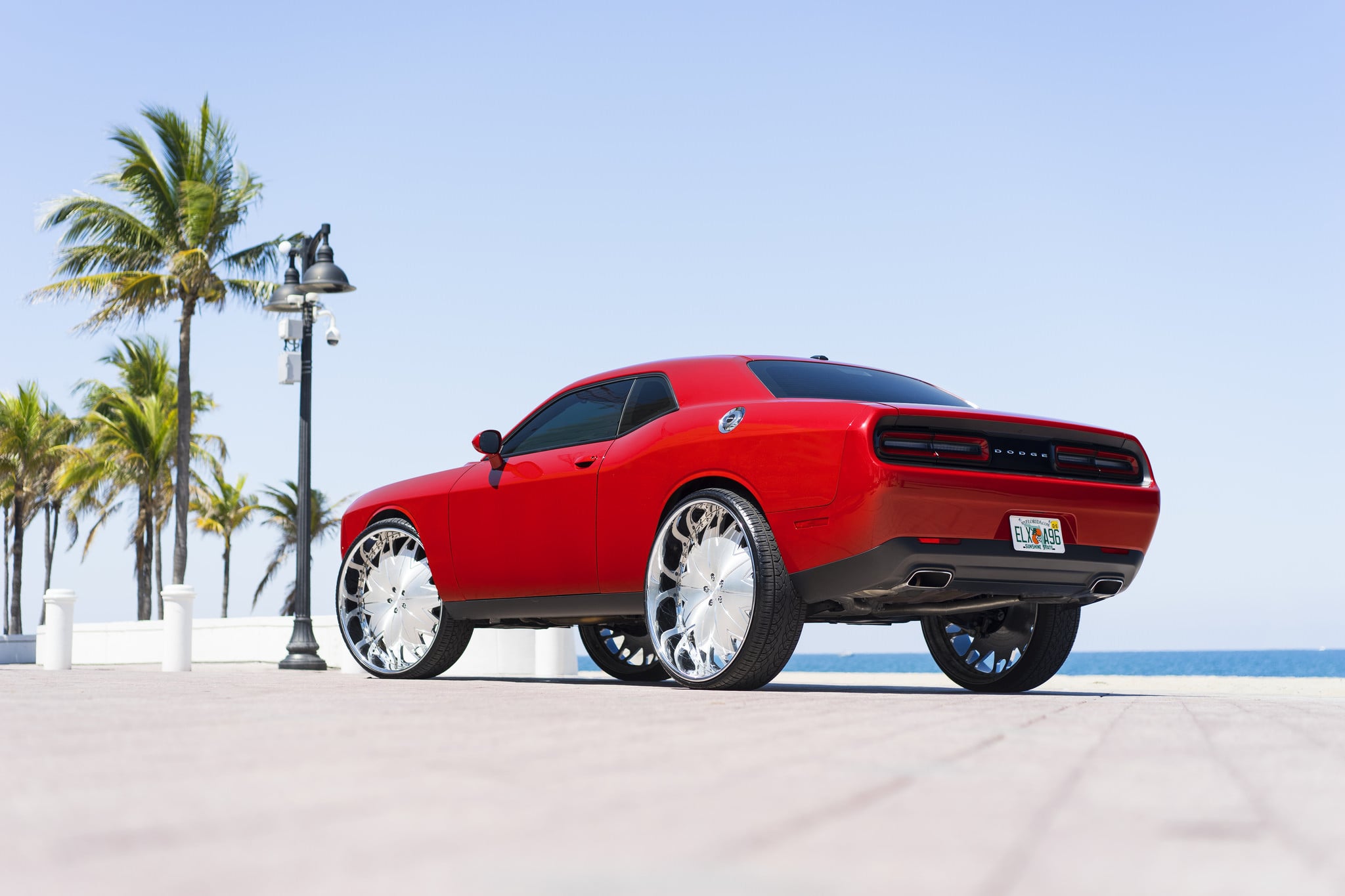 Rear Diffuser with Single Exhaust Tips on Dodge Challenger - Photo by DUB