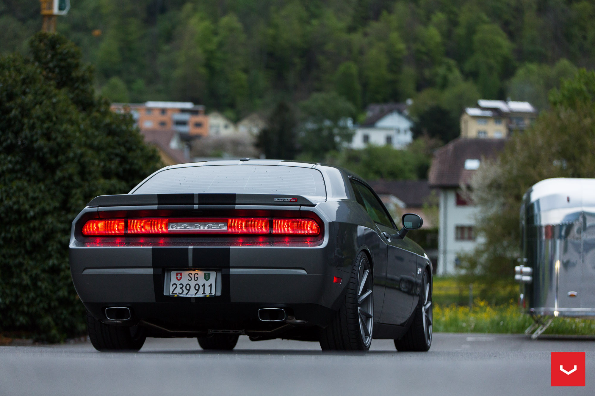 Dodge Challenger SRT with Custom Rear Lip Spoiler - Photo by Vossen
