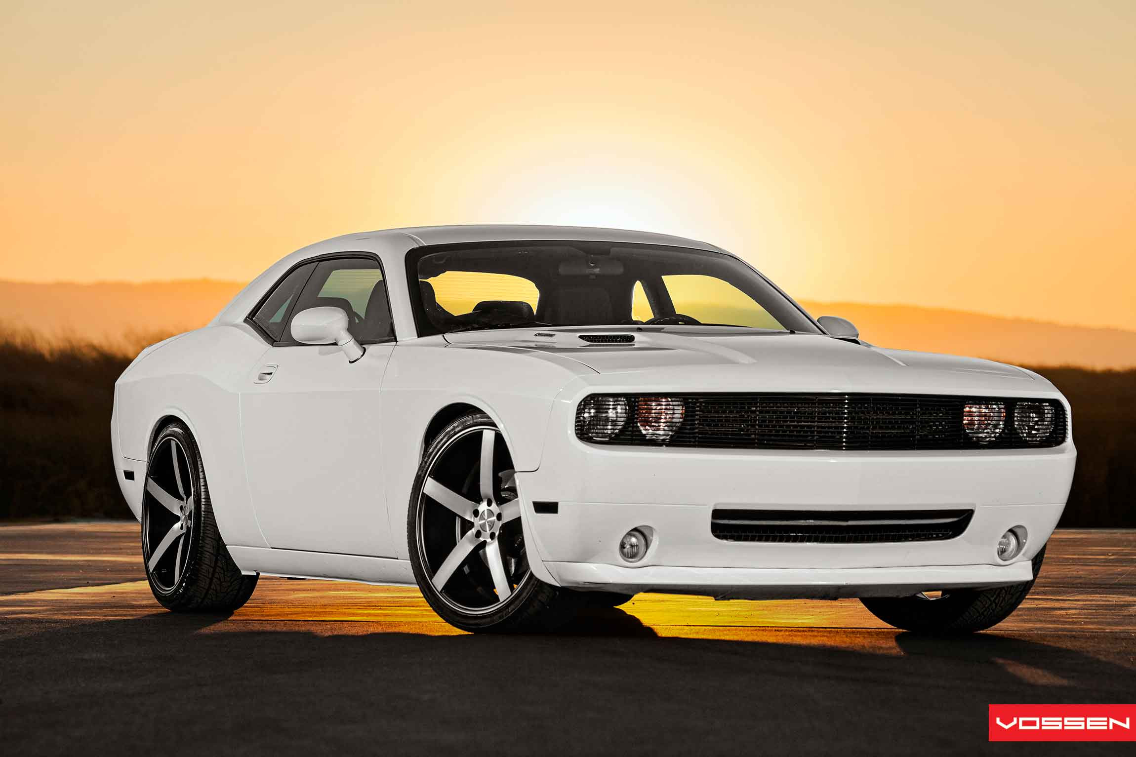 Custom Painted Side Mirrors on Dodge Challenger - Photo by Vossen