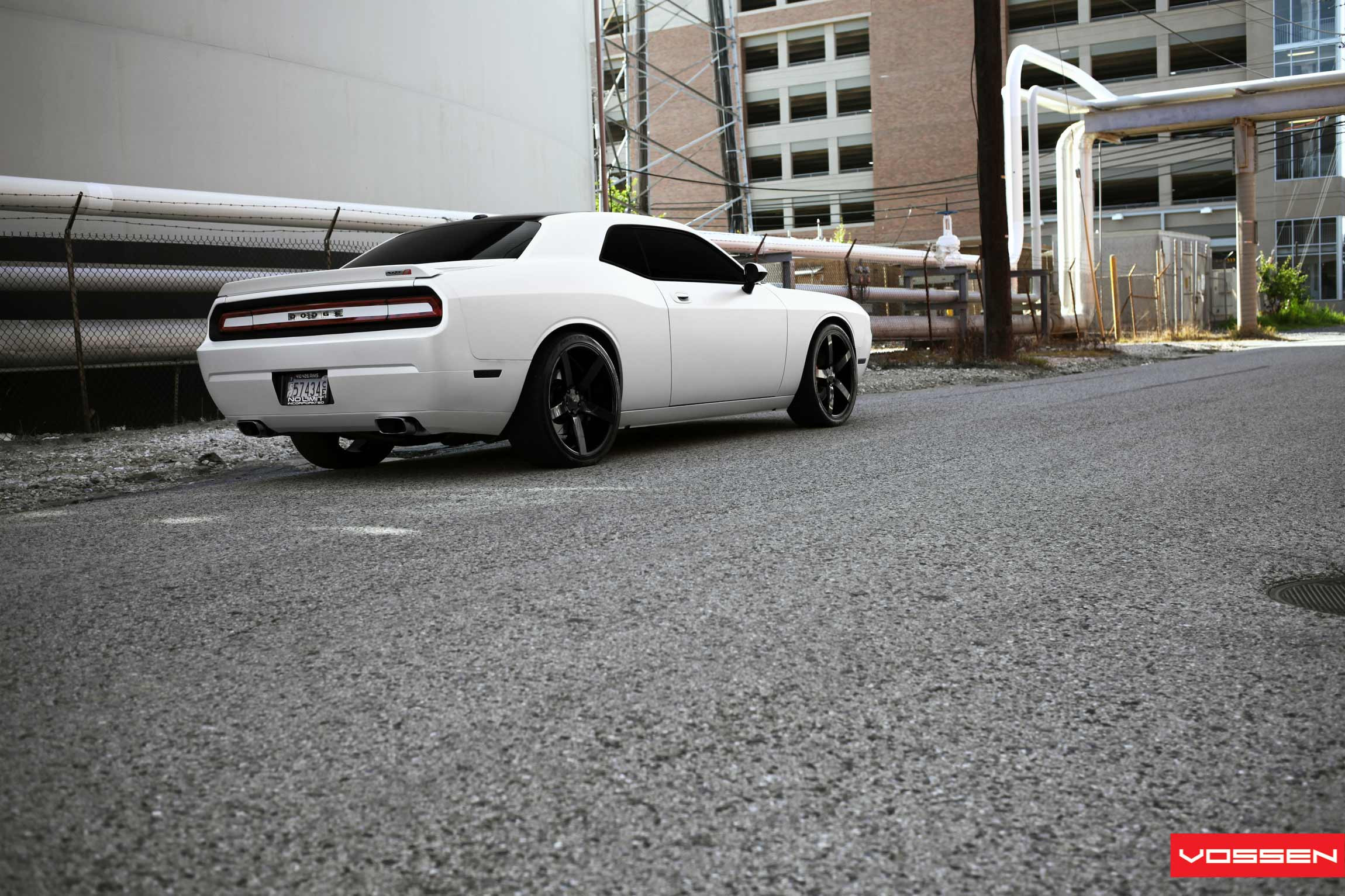 White Dodge Challenger SRT Rear Lip Spoiler - Photo by Vossen