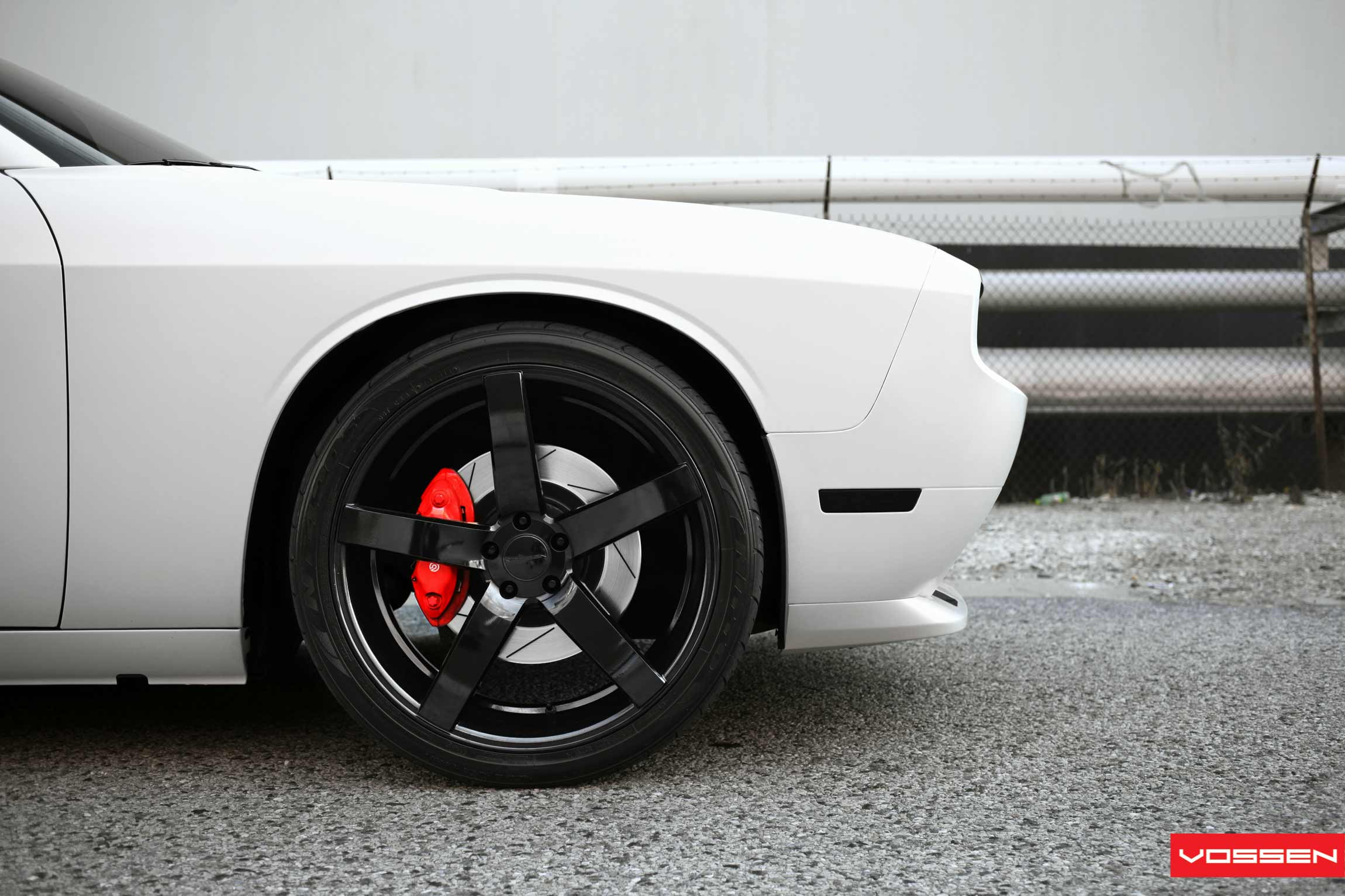 Black Vossen Wheels with Brembo Brakes on Dodge Challenger - Photo by Vossen