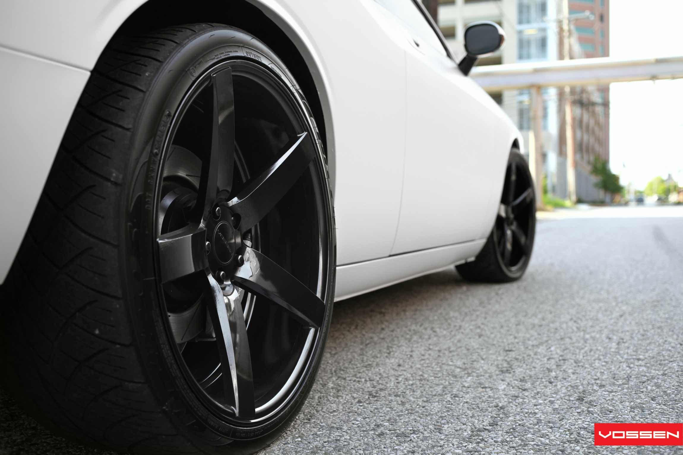Custom Vossen CV Rims on White Dodge Challenger - Photo by Vossen