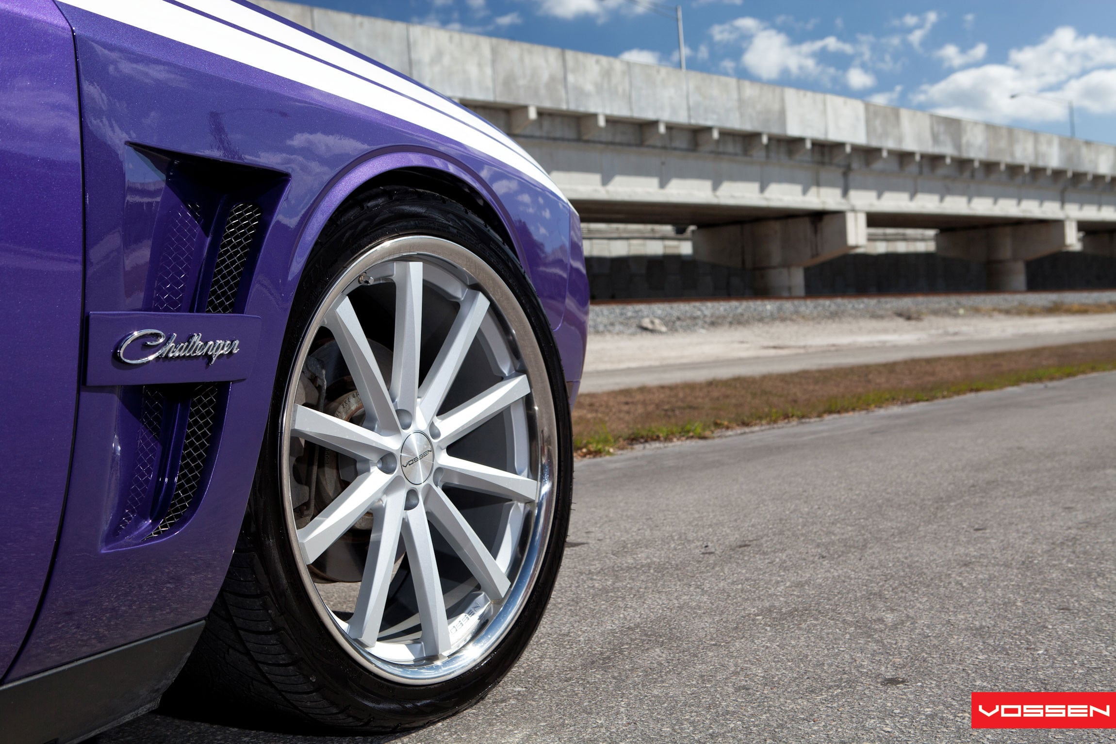 Purple Dodge Challenger Side Scoops - Photo by Vossen