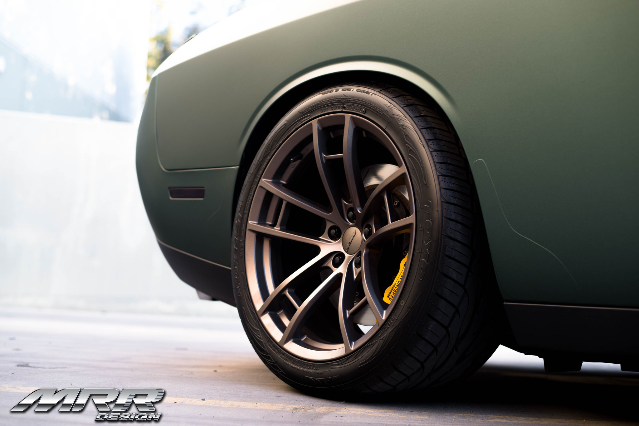 Matte Dodge Challenger with Bronze MRR Wheels - Photo by MRR