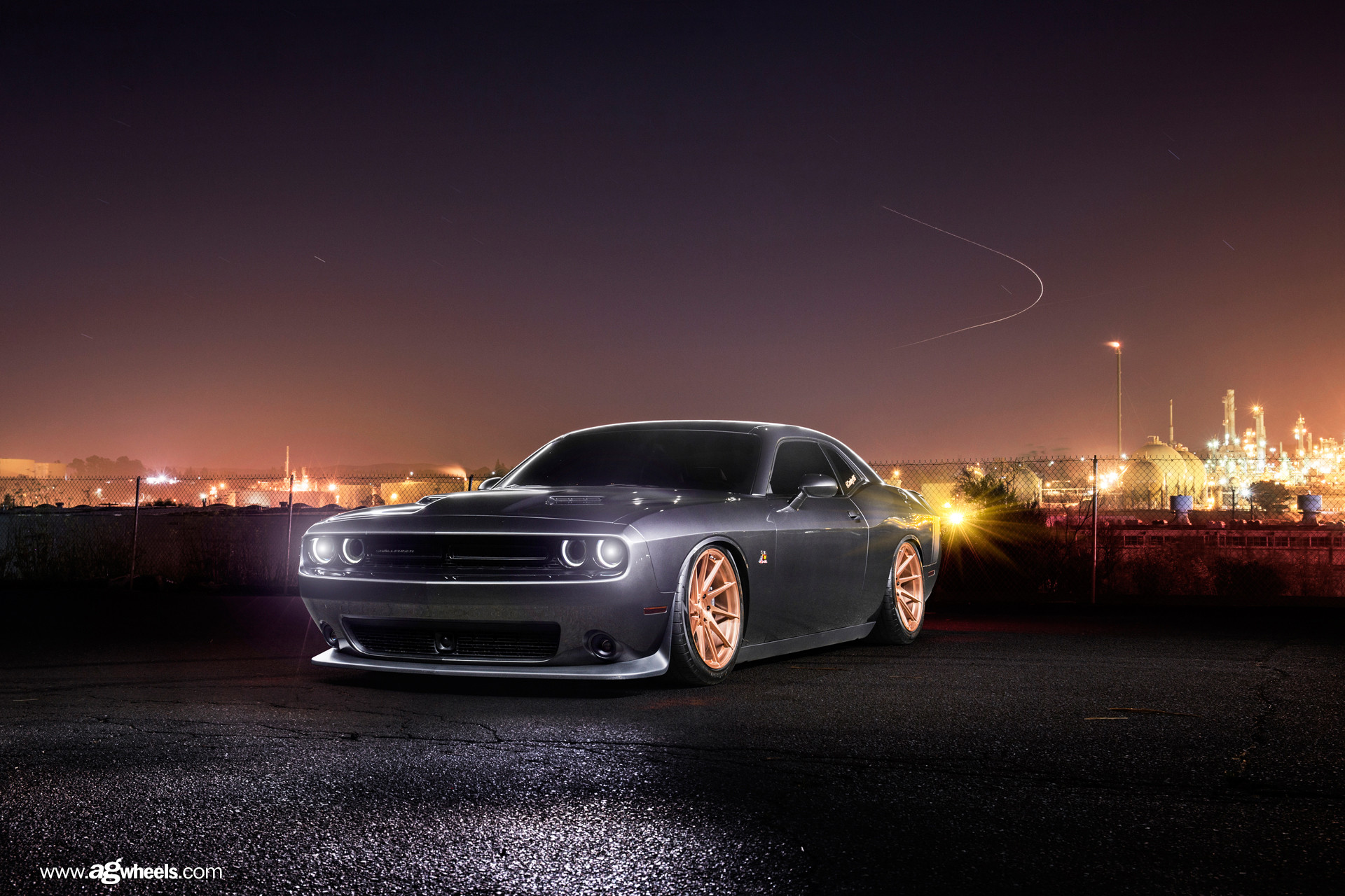 Custom Gray Stanced Dodge Challenger  - Photo by Avant Garde Wheels