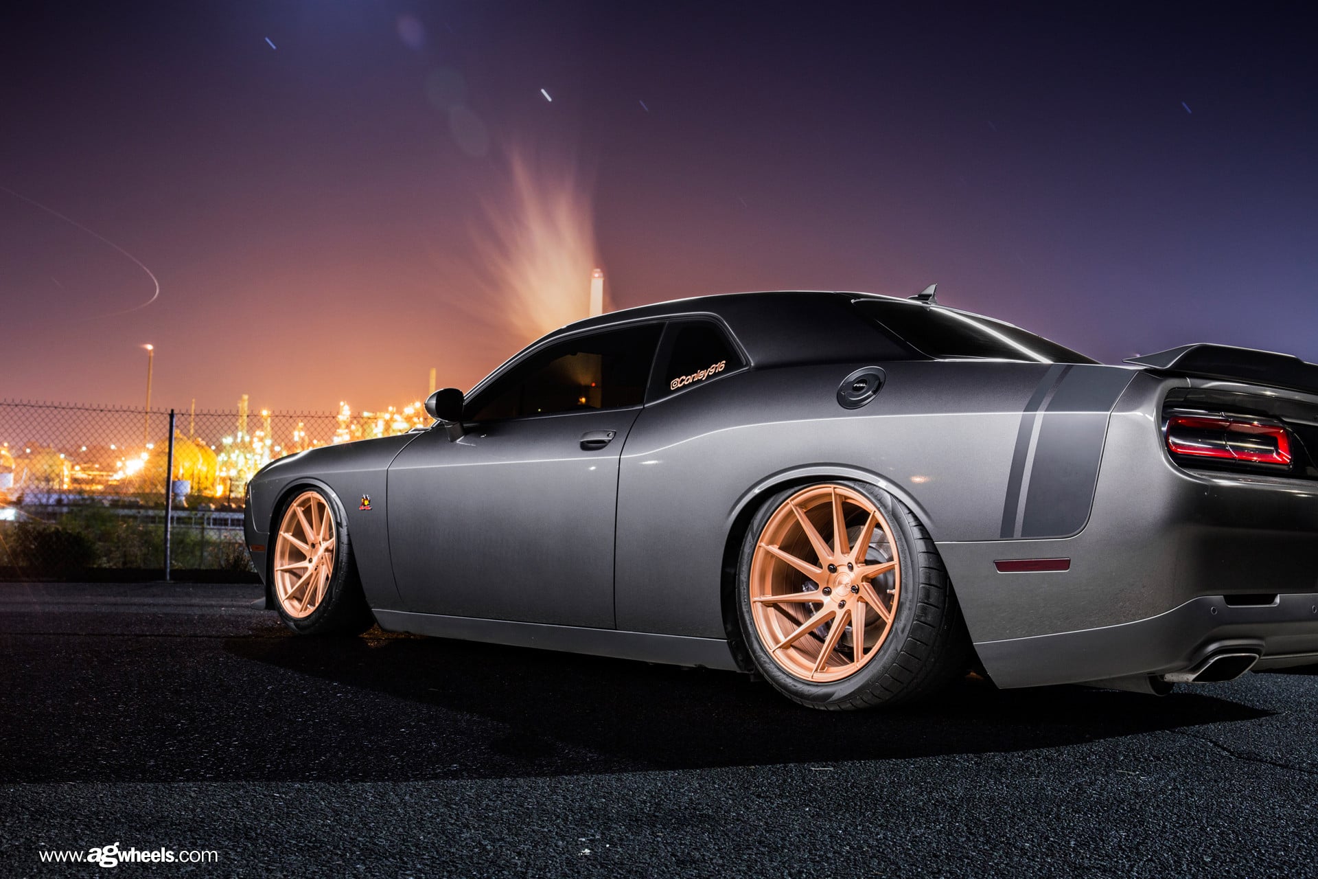 Custom Gray Dodge Challenger Rear Diffuser - Photo by Avant Garde Wheels