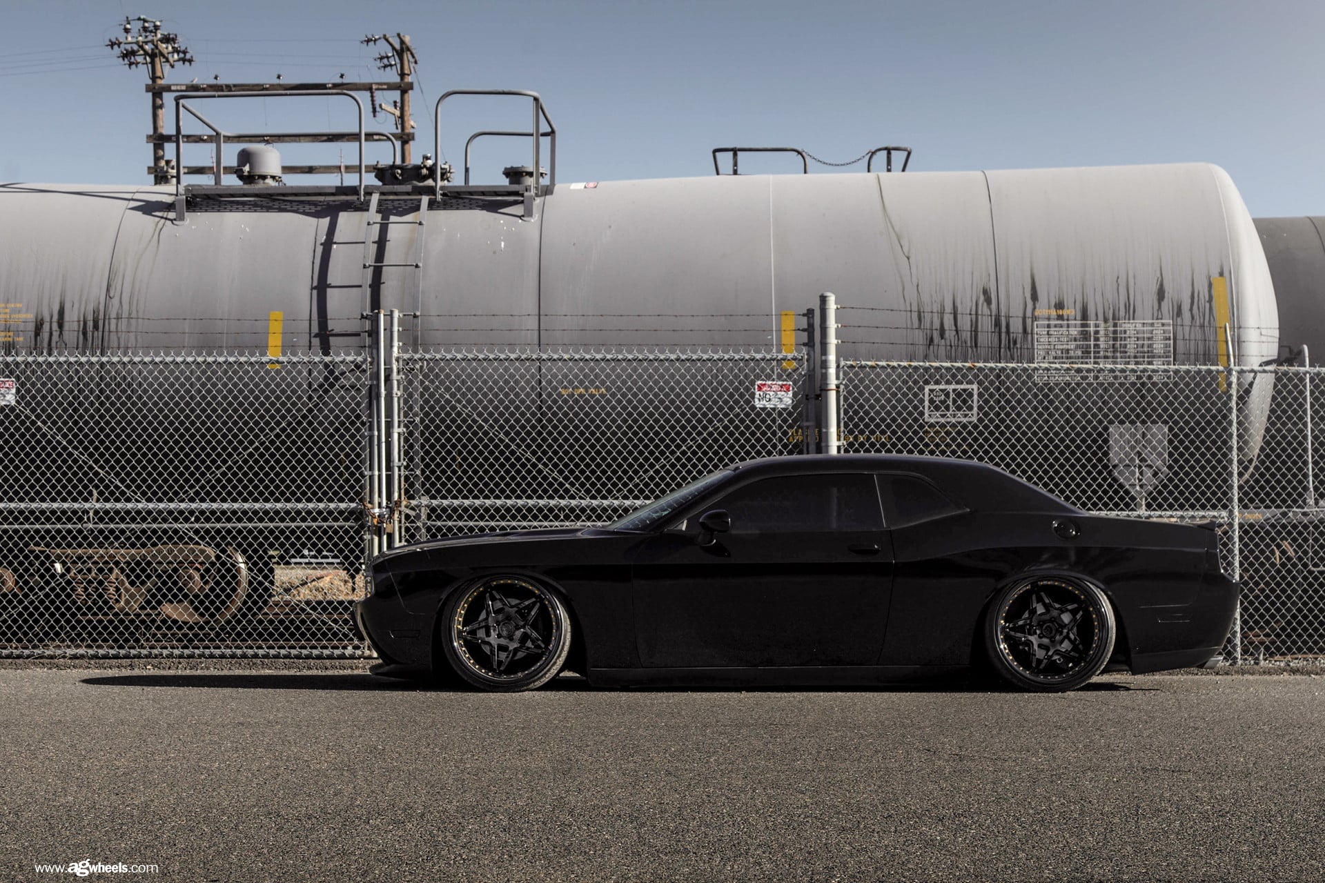 Avant Garde Rims on Black Stanced Dodge Challenger - Photo by Avant Garde Wheels