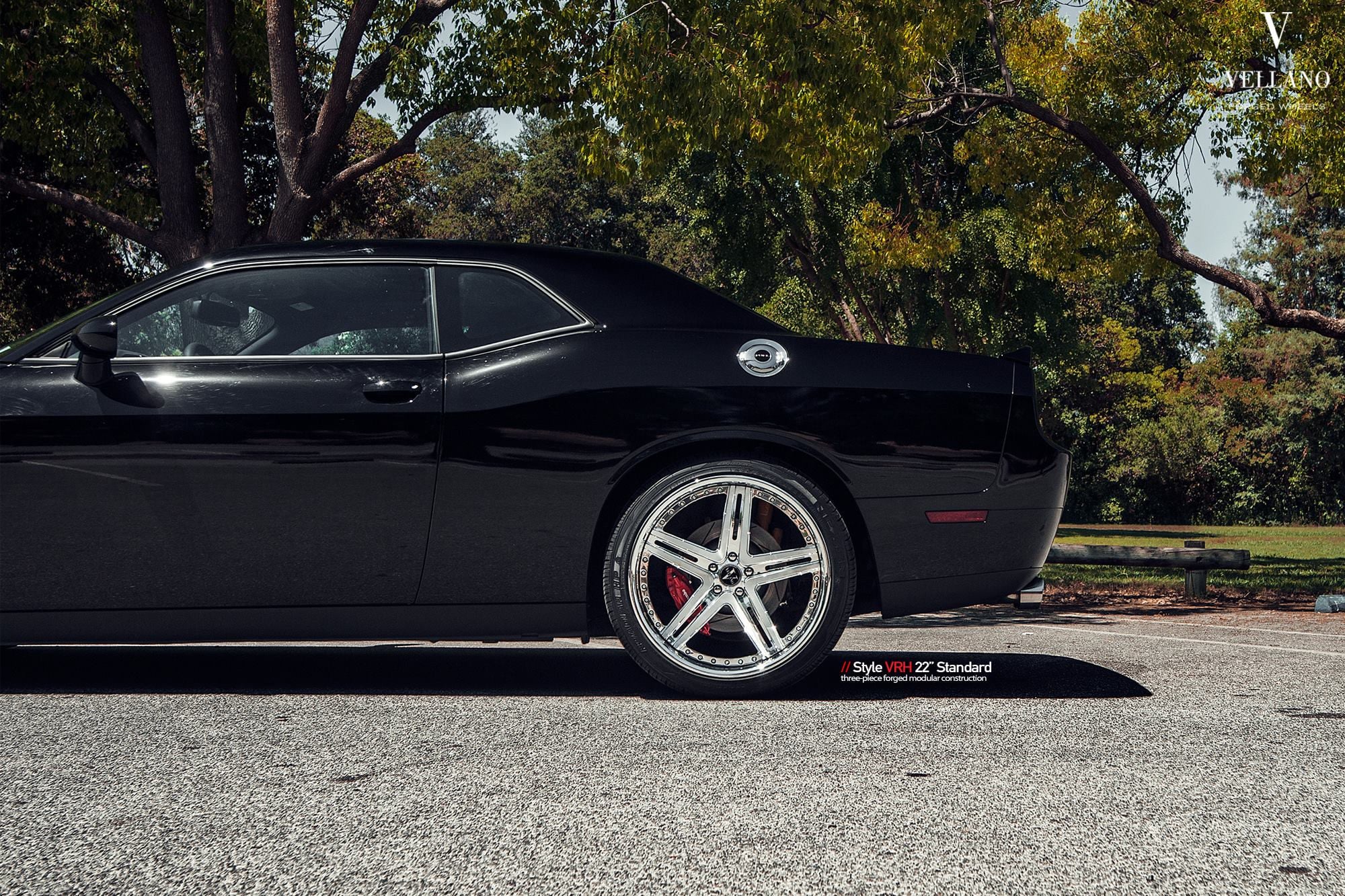 Black Dodge Challenger with Chrome Gas Cap - Photo by Vellano