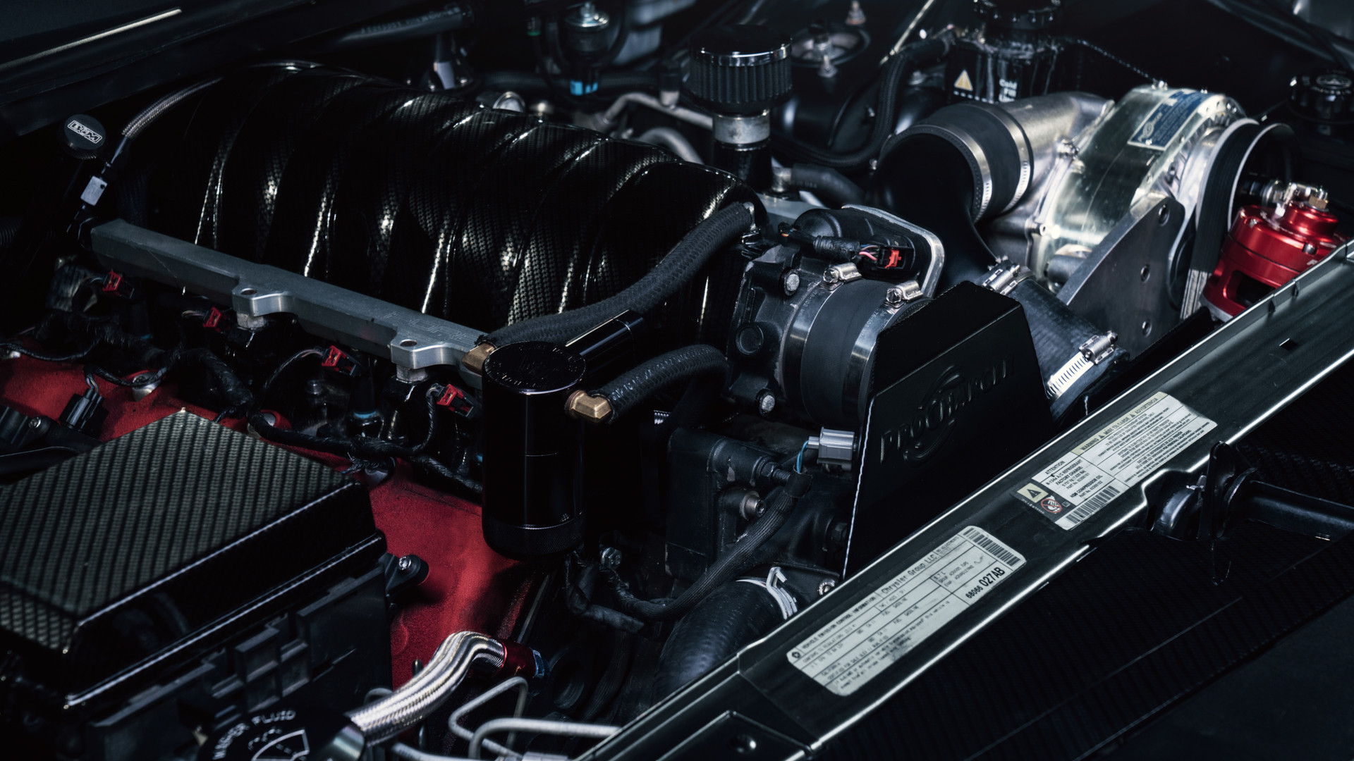 Matte Gray Dodge Challenger with Custom Engine Assembly - Photo by Arlen Liverman
