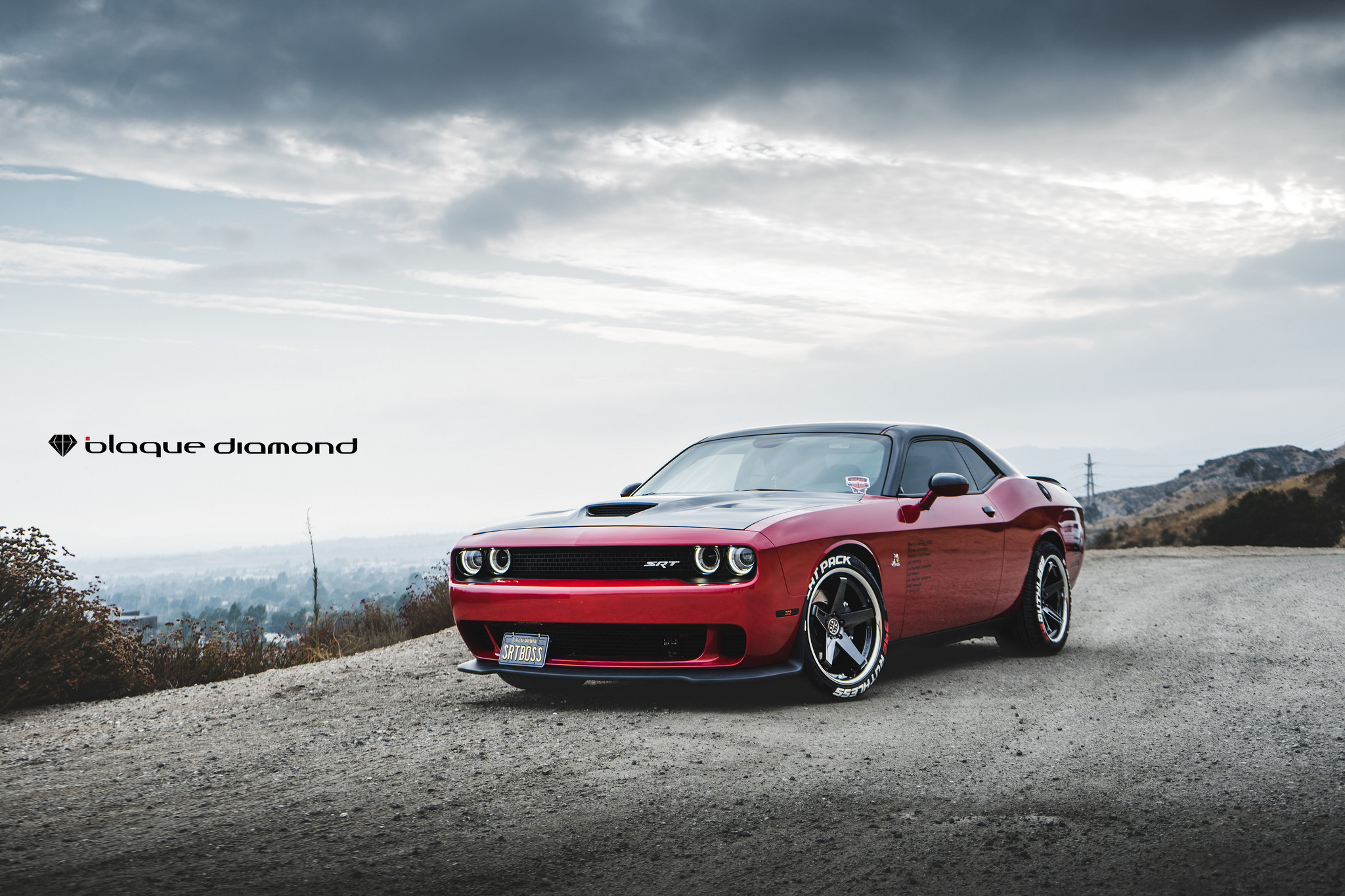 Custom Red Debadged Dodge Challenger SRT - Photo by Blaque Diamond