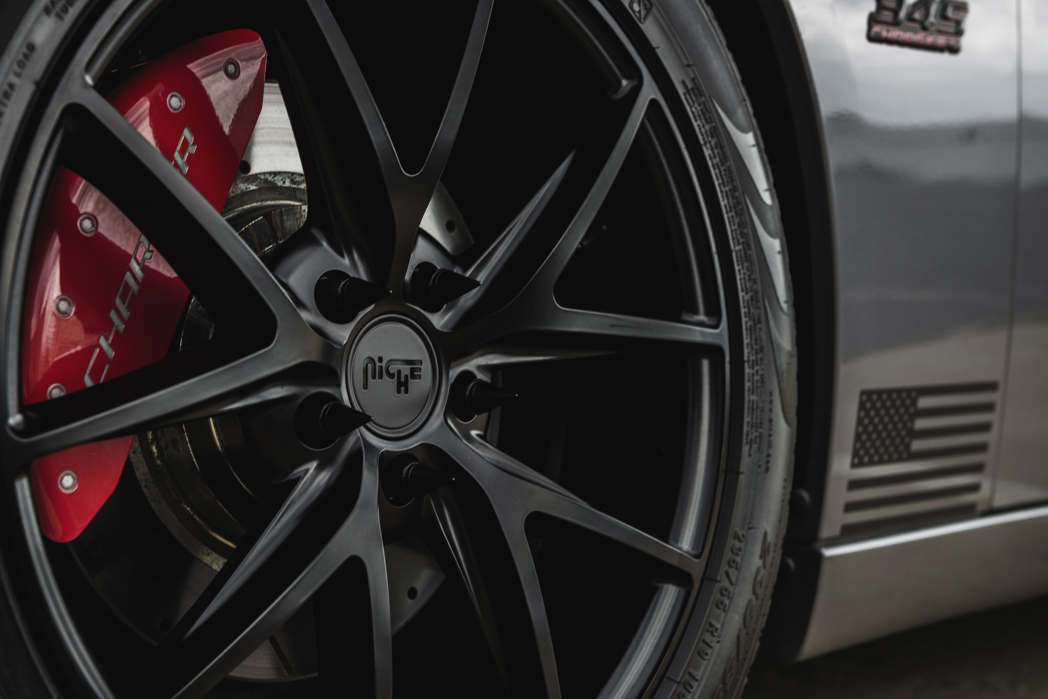 Niche Black Targa Rims on Charger - Photo by Niche