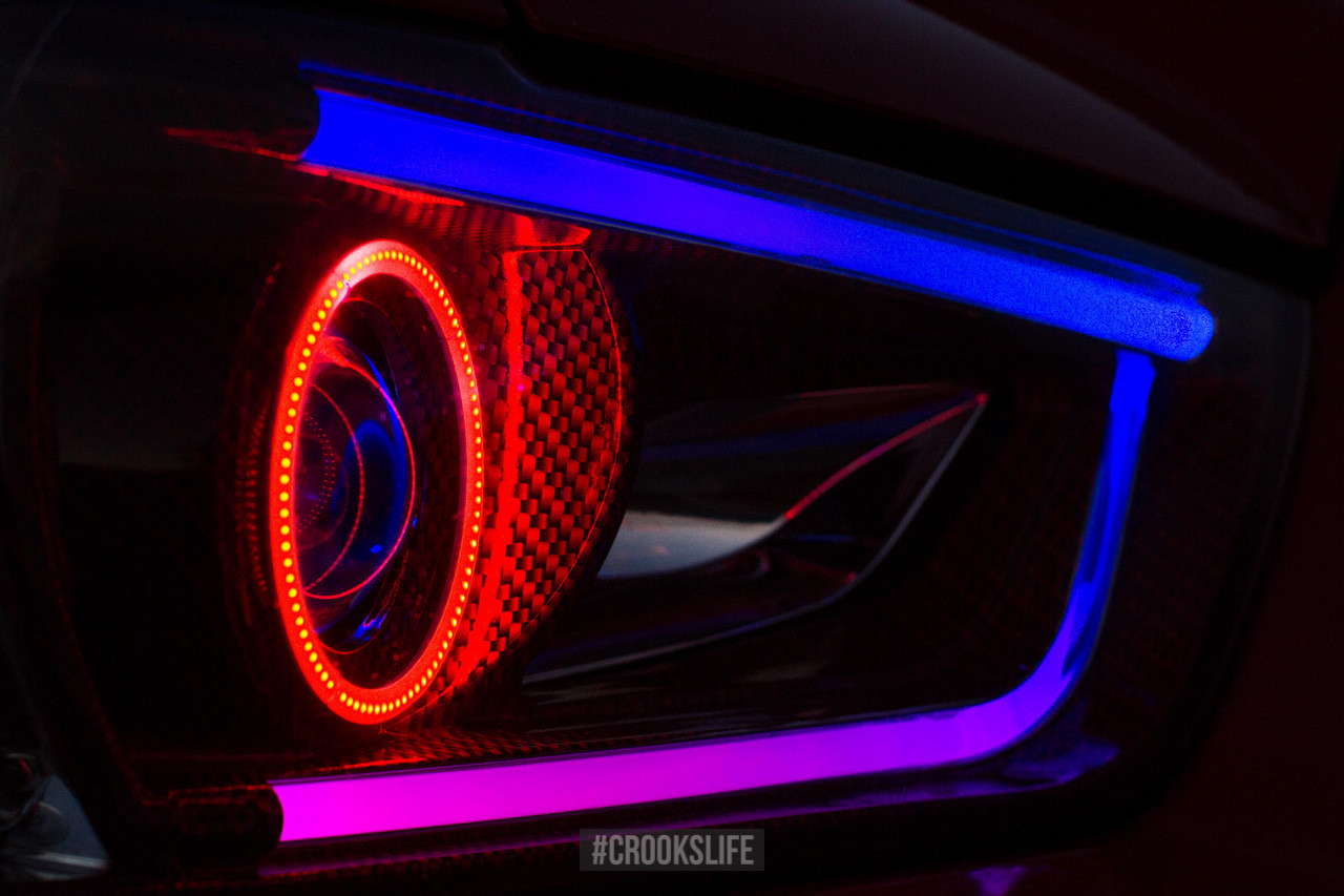 LED-Bar Headlights with Halo Rings on Dodge Charger - Photo by Jimmy Crook