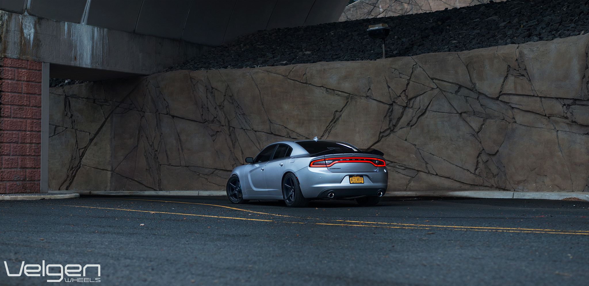 Silver Dodge Charger with Aftermarket Rear Diffuser - Photo by Velgen