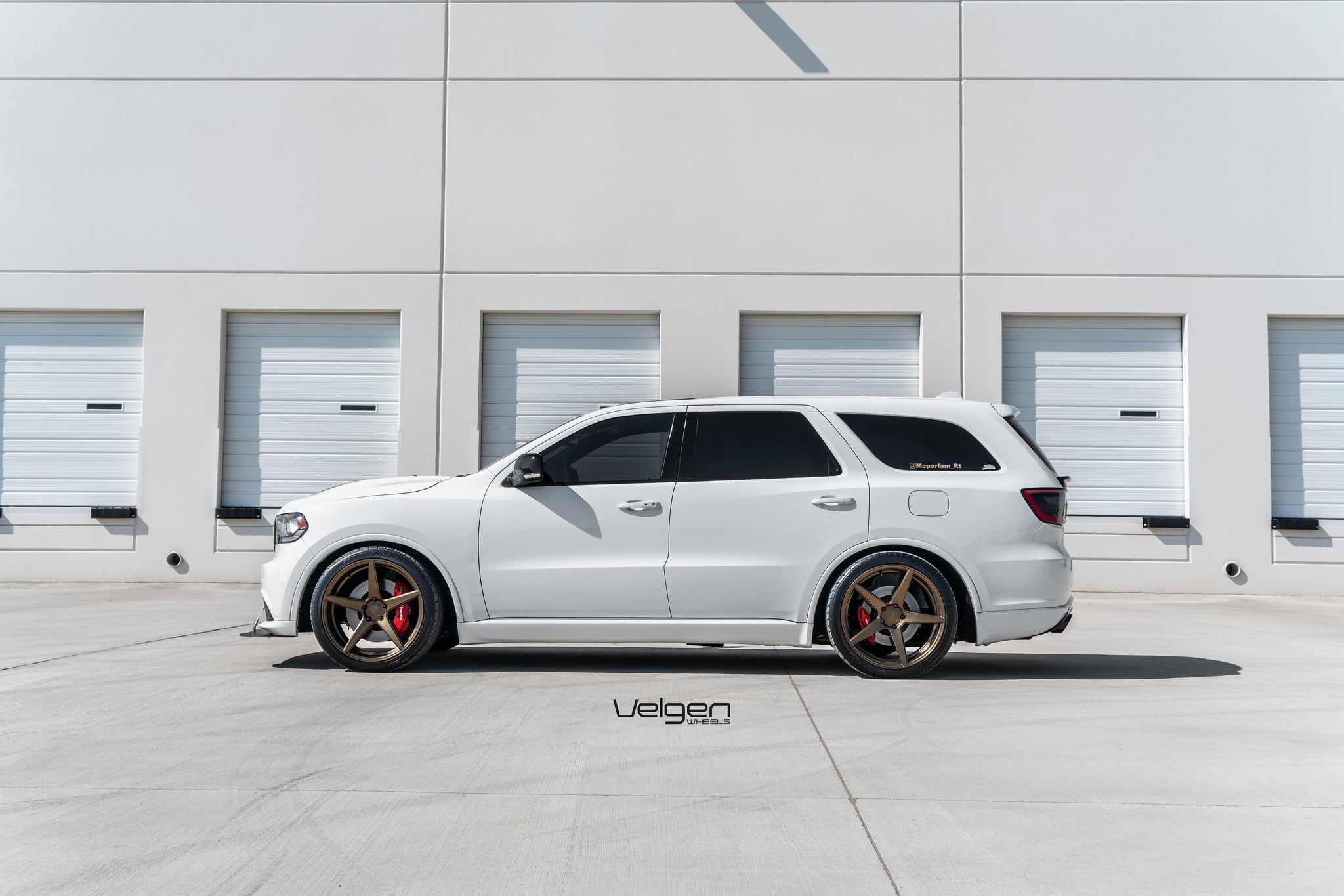 White Dodge Durango with Bronze Velgen Wheels - Photo by Velgen