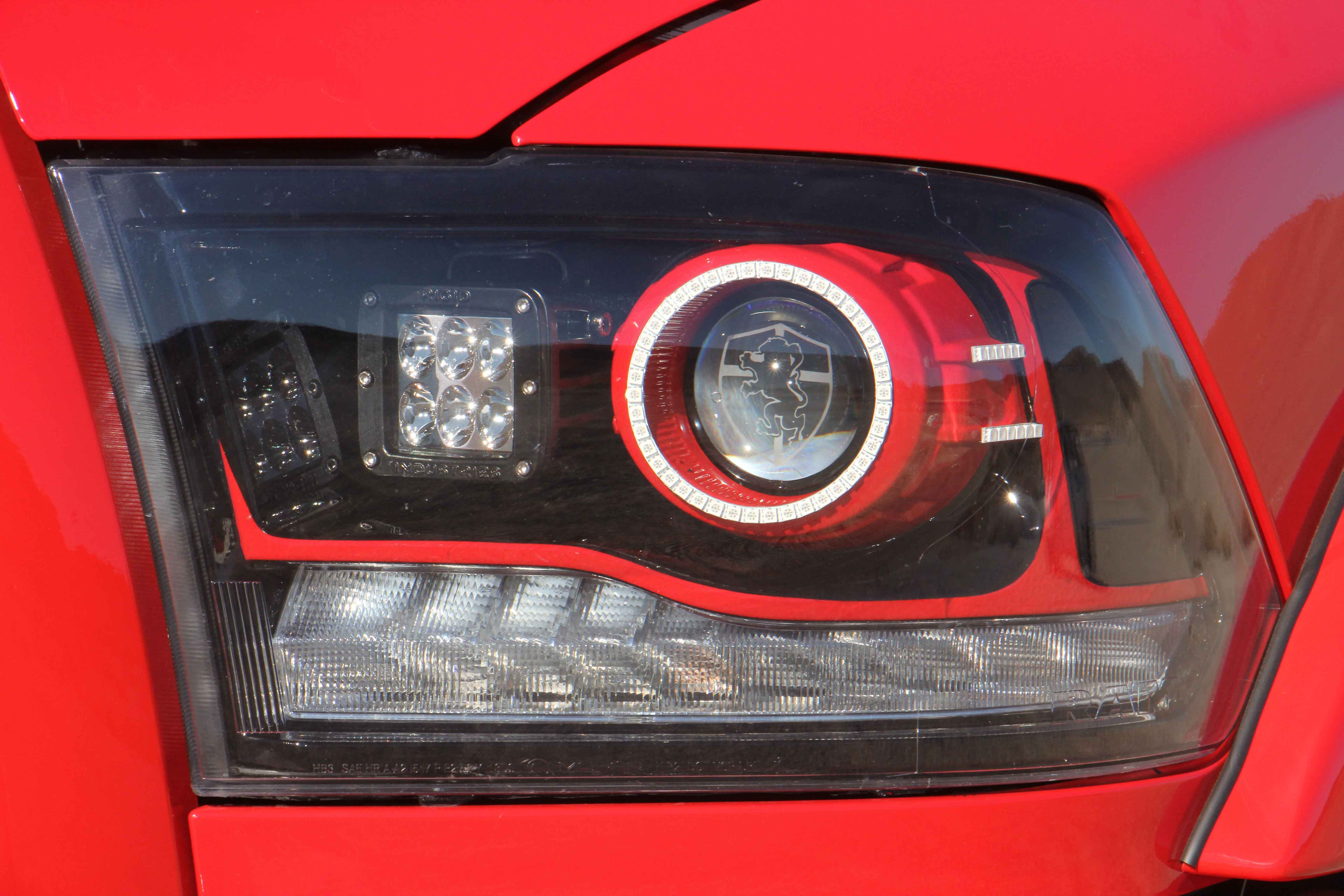 Custom Projector Headlights With LEDs on Dodge Ram - Photo by American Force