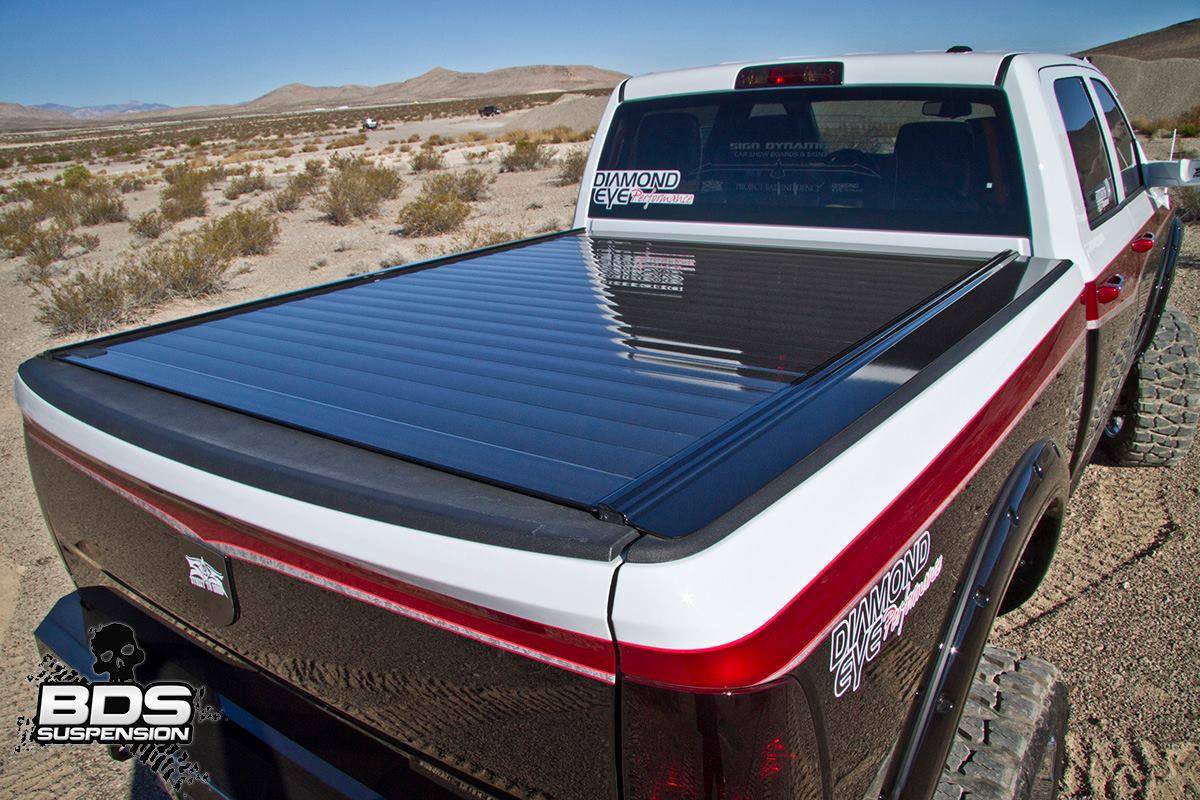 Steel Retractable Tonneau Cover on Ram Truck - Photo by BDS suspension