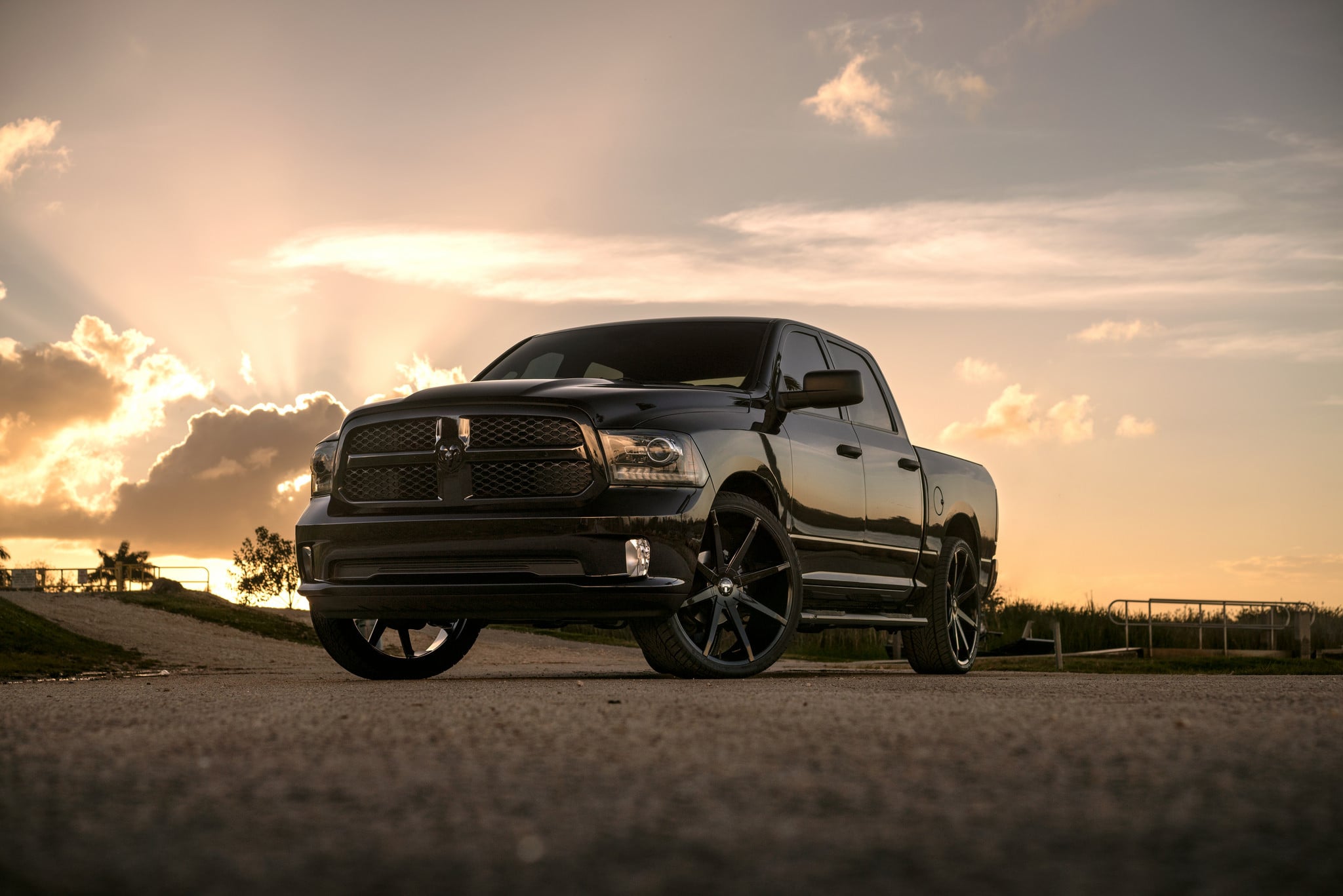 Gloss Black DUB Rims on Dodge Ram 1500 - Photo by DUB