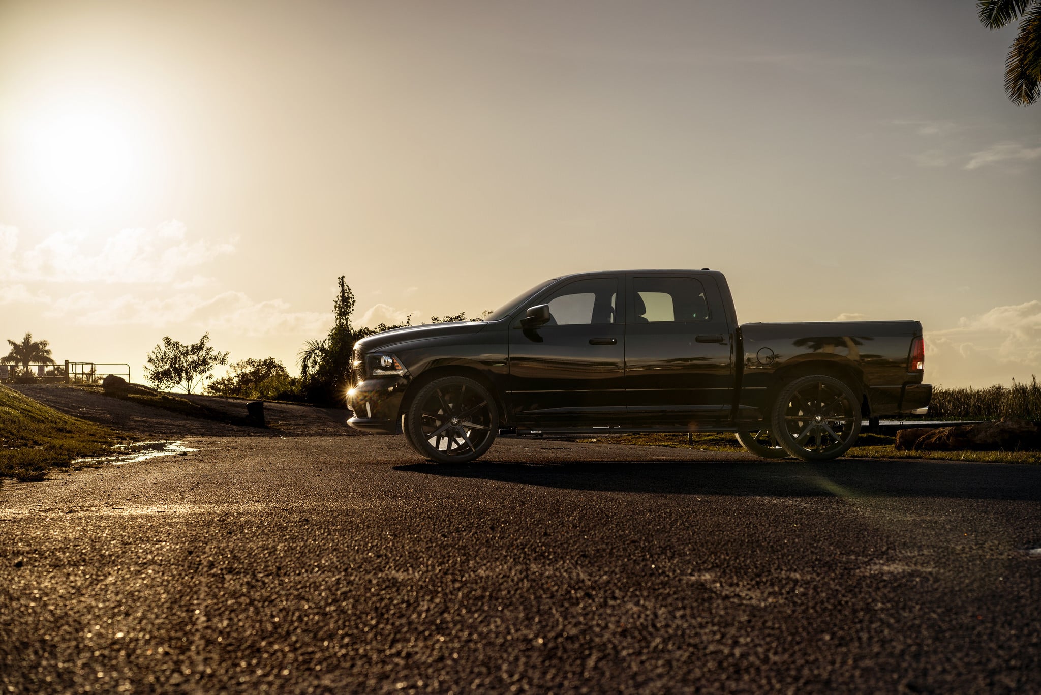 Black Dodge Ram with Push Series DUB Rims - Photo by DUB