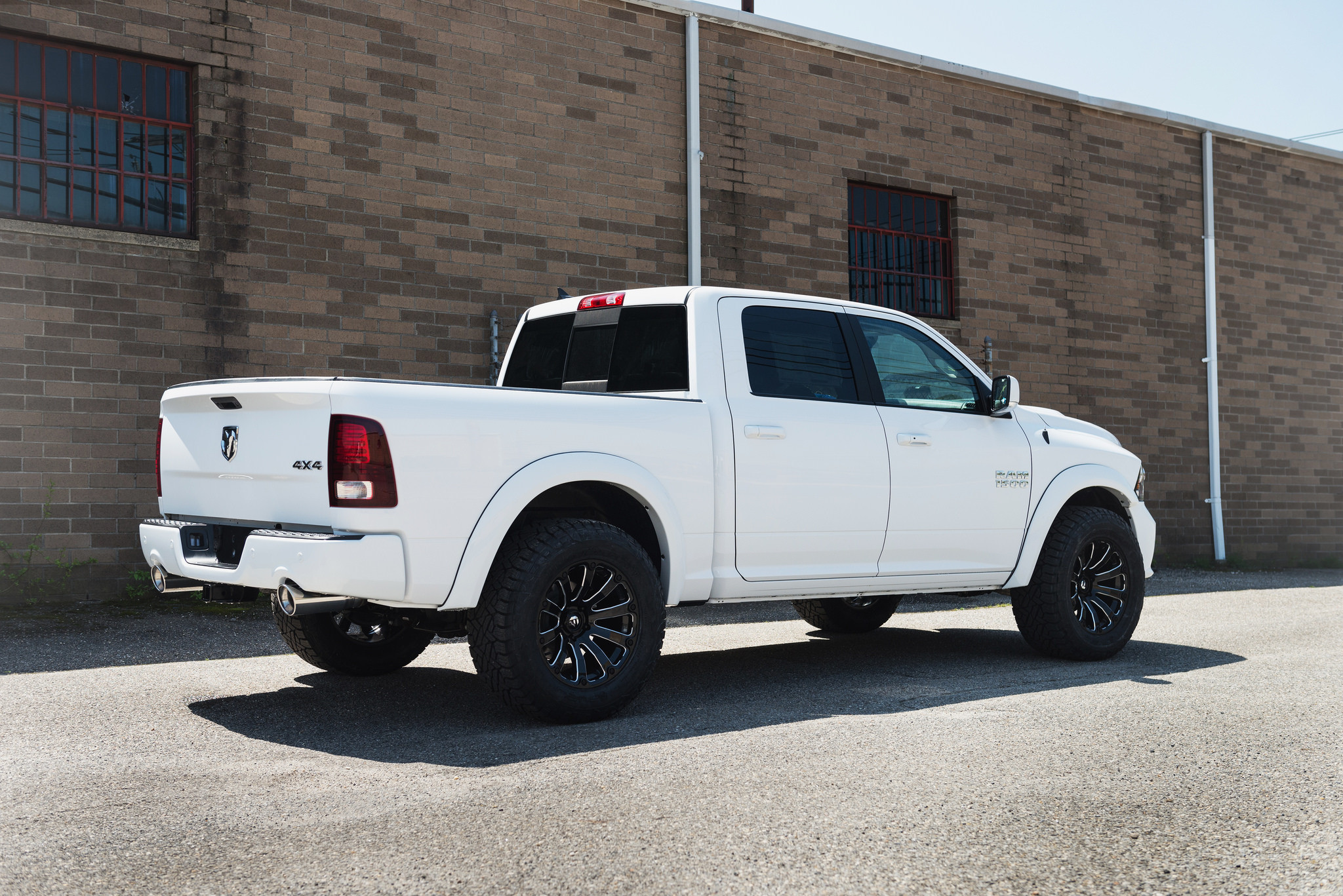 Aftermarket Rear Bumper on White Dodge Ram 4x4 - Photo by Fuel Offroad