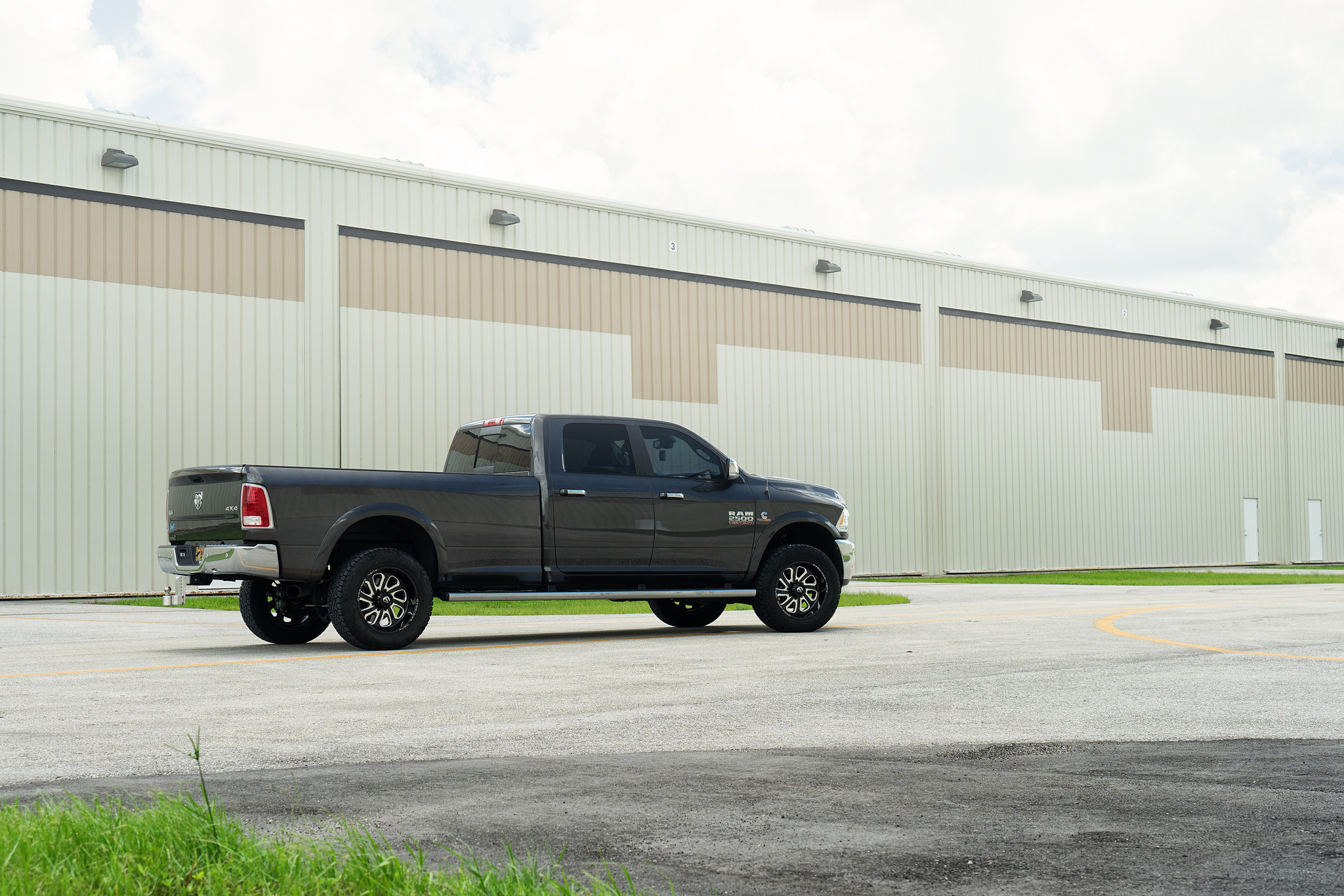 Black Dodge Ram with Custom Chrome Rear Bumper - Photo by Fuel Offroad