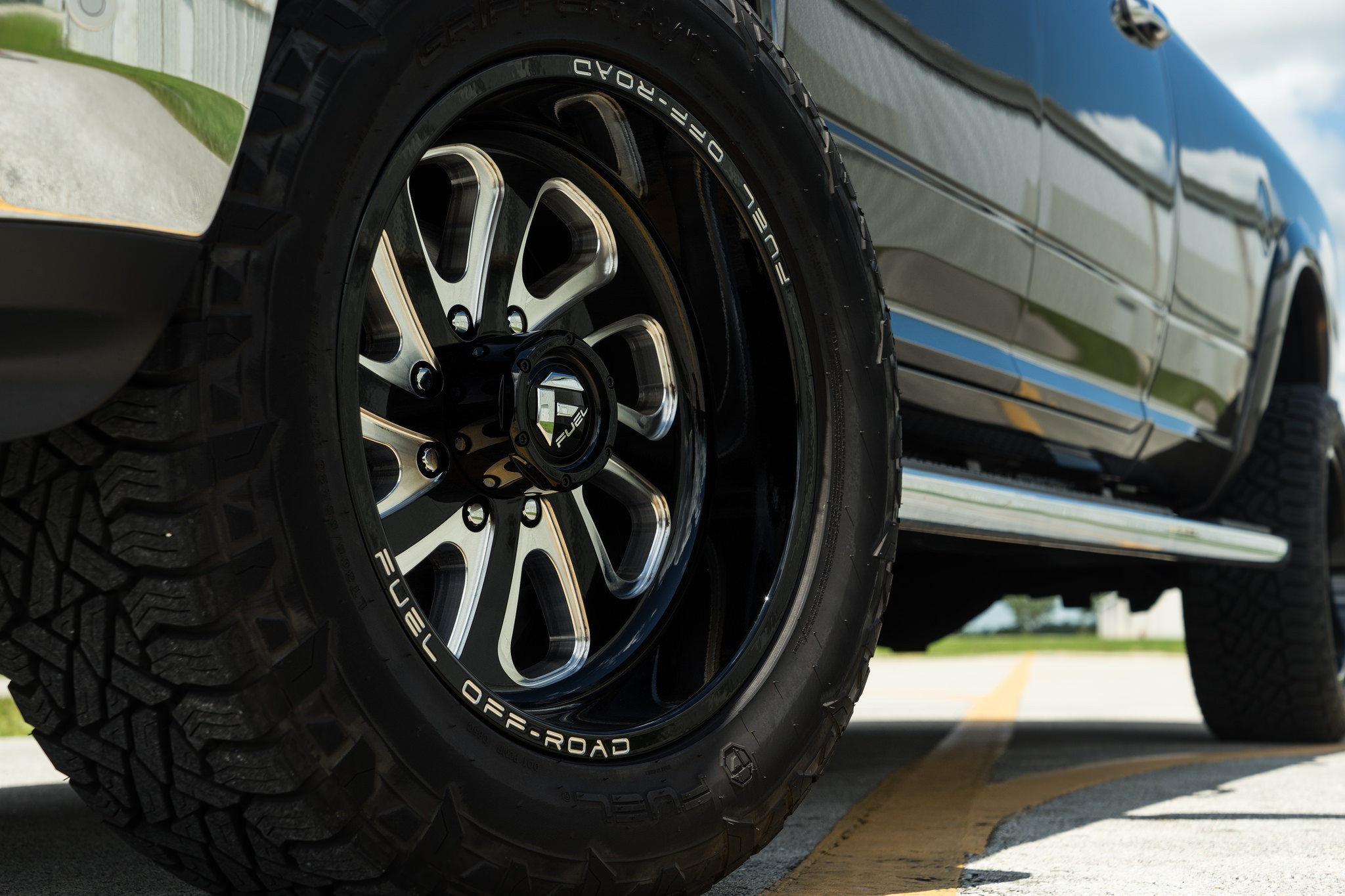 Black Dodge Ram with Flow Black Fuel Offroad Rims - Photo by Fuel Offroad
