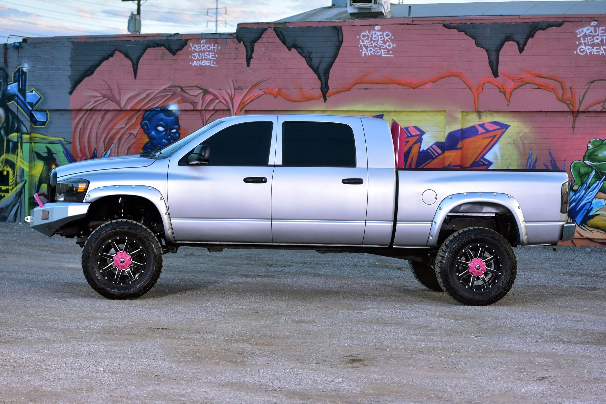 Gray Lifted Dodge Ram with Aftermarket Fender Flares - Photo by Eddie Maloney