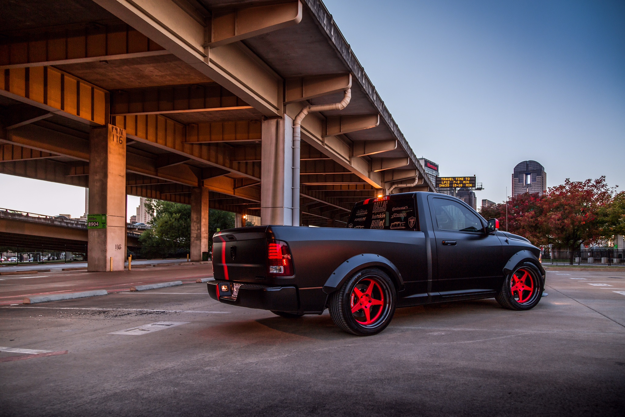 Gray Dodge Ram with Red LED Taillights - Photo by Forgeline Motorsports