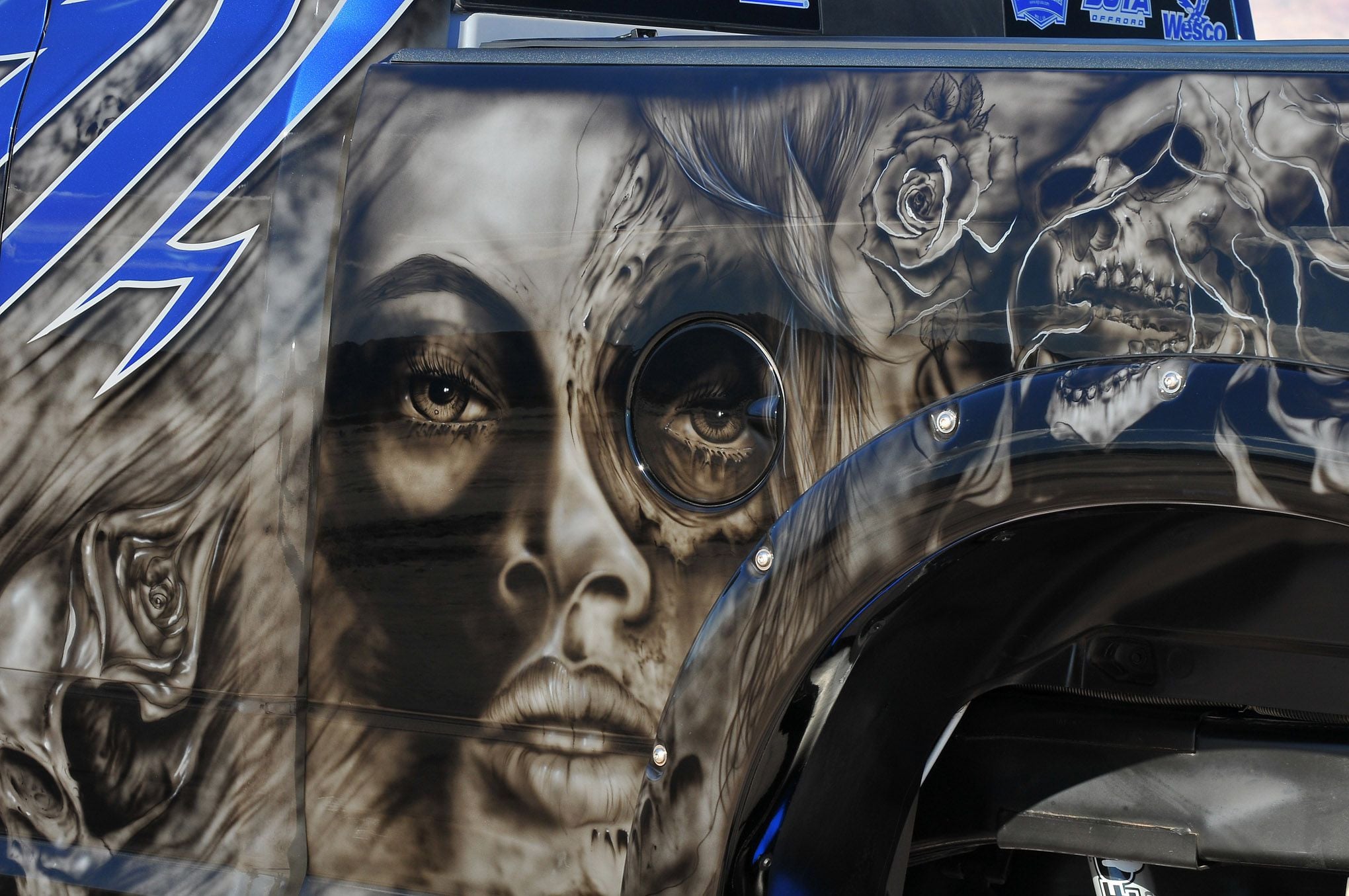 Aftermarket Fender Flares on Airbrushed Lifted Dodge Ram - Photo by Phil Gordon