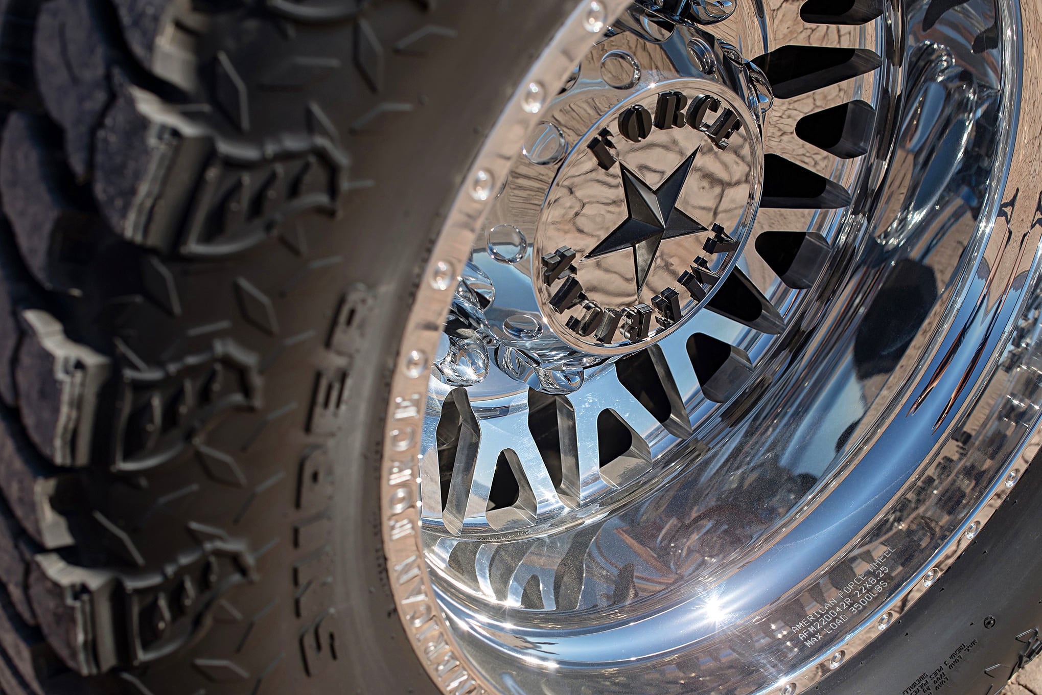 Silver American Force Wheels on Custom Painted Dodge Ram - Photo by Eddie Maloney