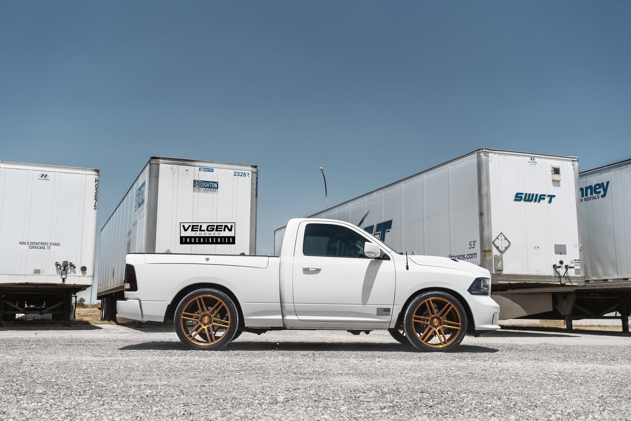 White Dodge Ram with Copper Velgen Forged Rims - Photo by Velgen
