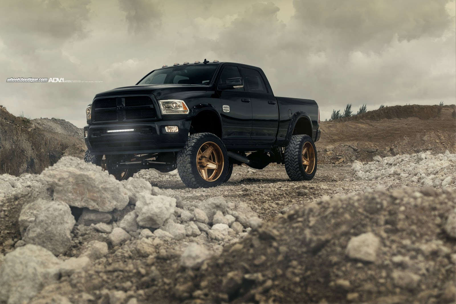 Lifted Dodge Ram on Big Custom Wheels - Photo by ADV1