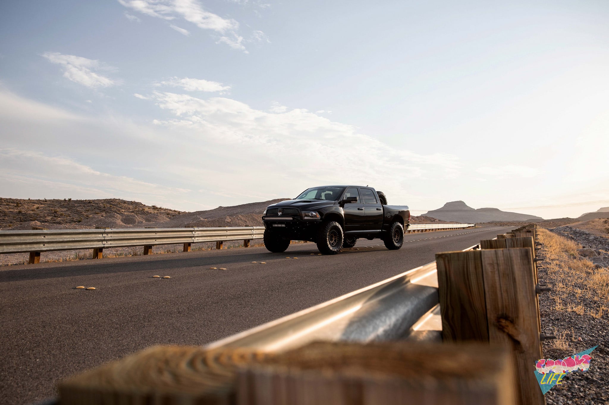 Black Dodge Ram with Aftermarket Headlights - Photo by Jimmy Crook