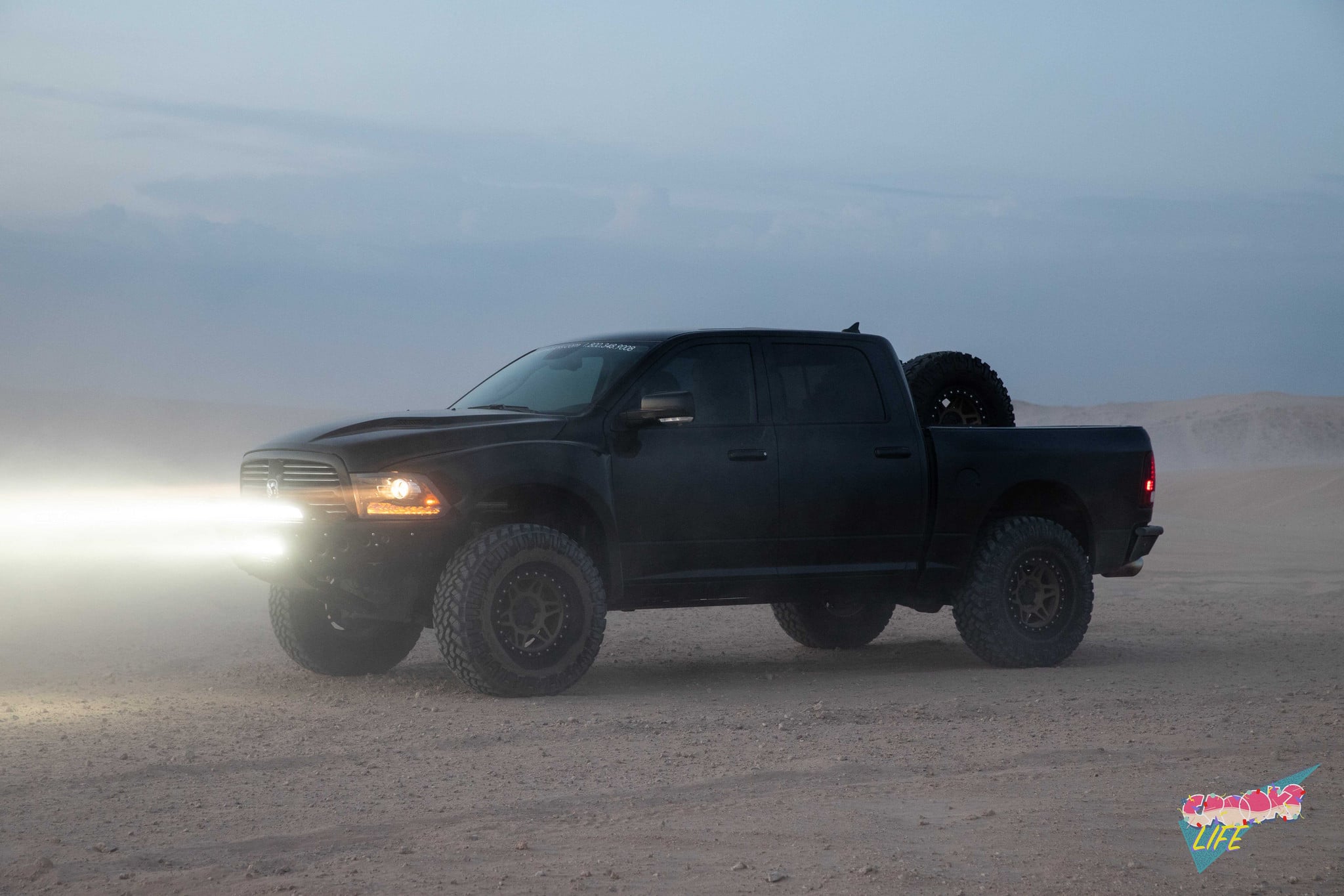 Black Dodge Ram with Aftermarket Side Mirrors - Photo by Jimmy Crook