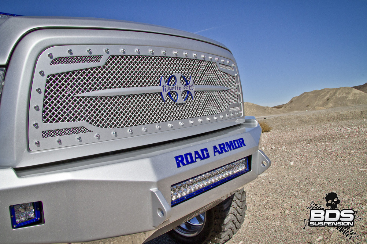 Dodge Ram With silver Custom Mesh Grille - Photo by BDS Suspensions
