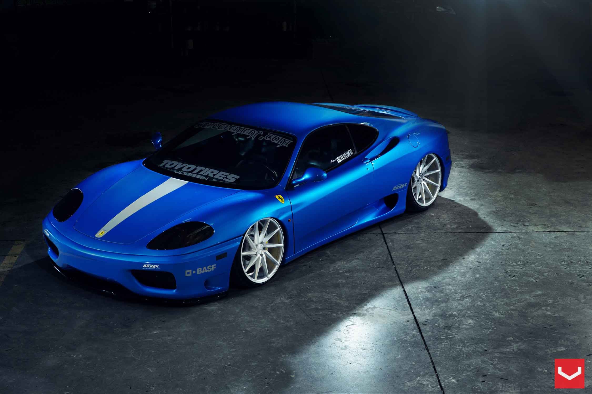Custom Lowered Blue Ferrari 360 - Photo by Vossen