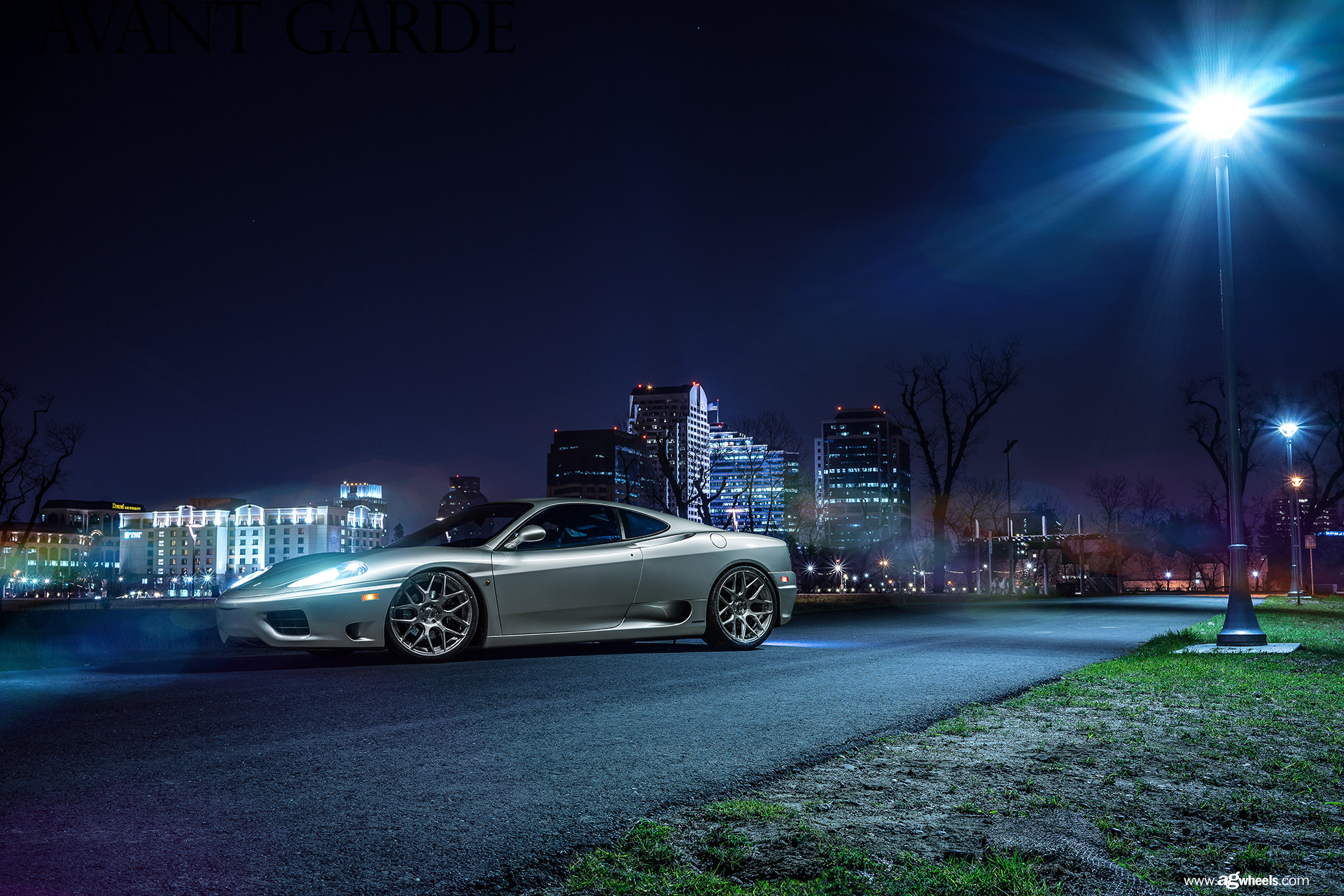Silver Ferrari 360 with Custom Body Kit - Photo by Avant Garde Wheels