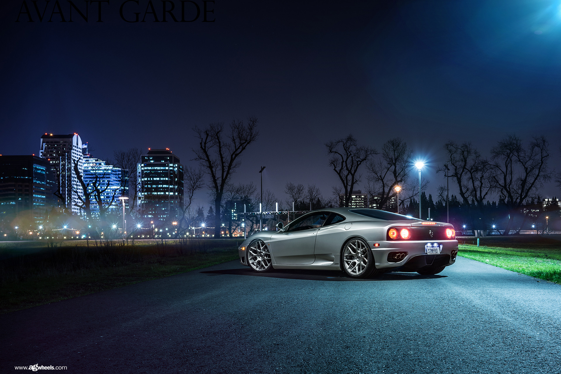 Aftermarket Side Scoops on Silver Ferrari 360 - Photo by Avant Garde Wheels