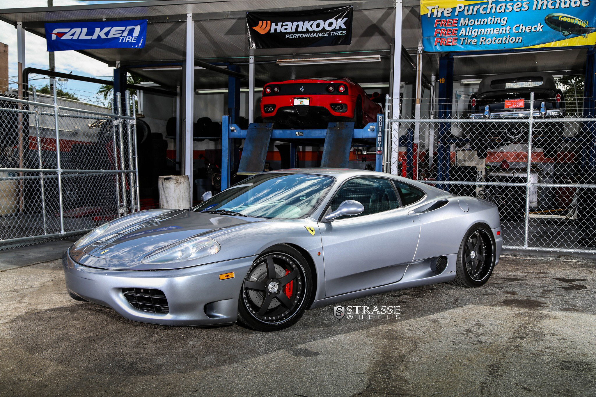Silver Ferrari 360 with Aftermarket Front Bumper - Photo by Strasse Forged