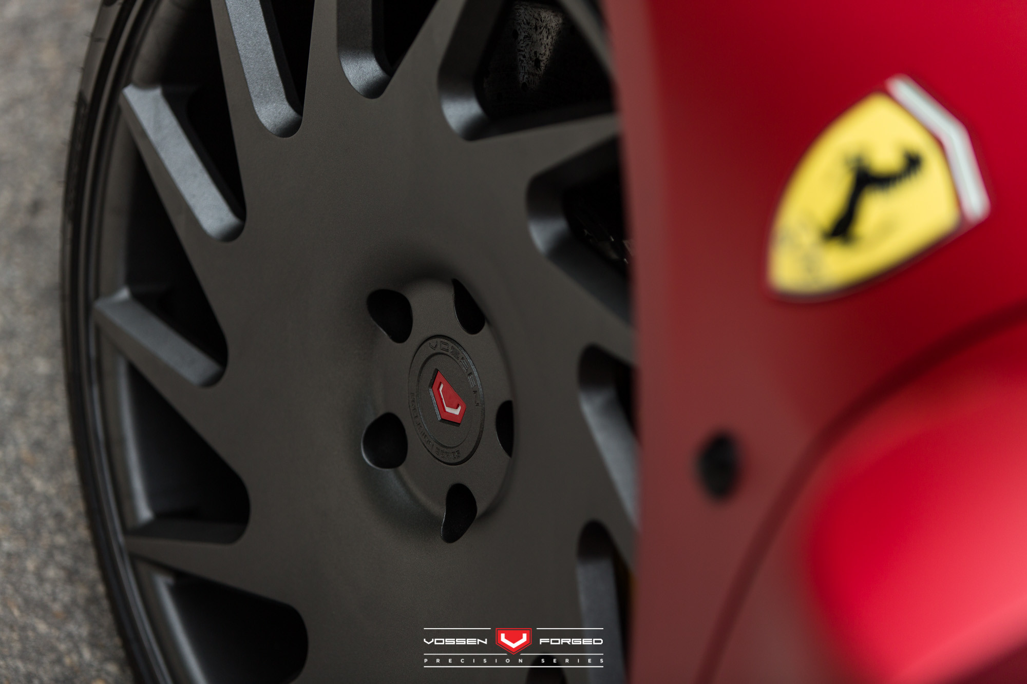 Custom Red Matte Ferrari 458 with Vossen VPS Rims - Photo by Vossen