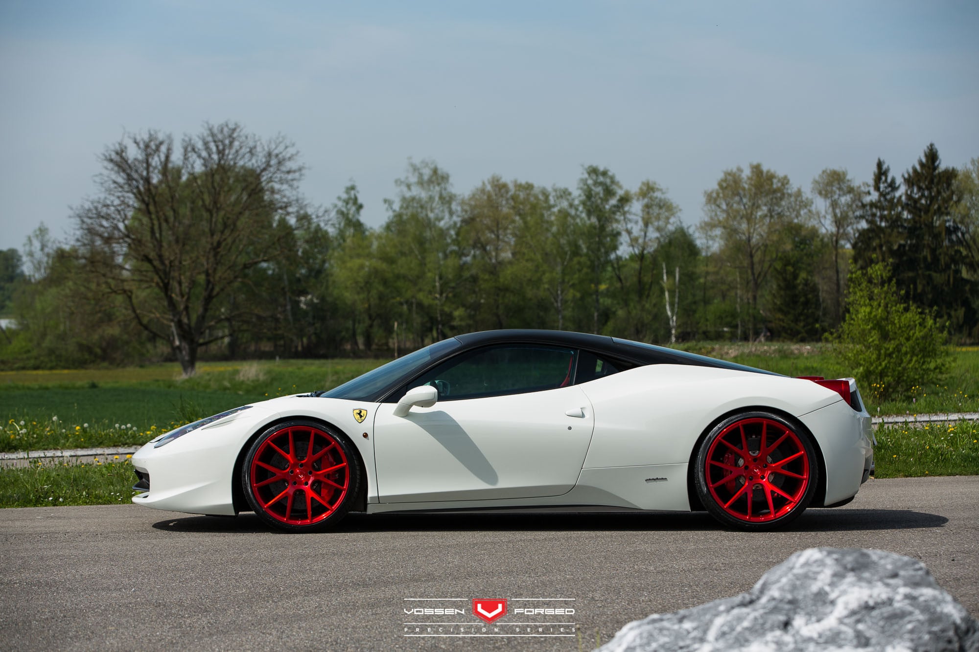 White Ferrari 458 with Forged VPS Vossen Rims - Photo by Vossen