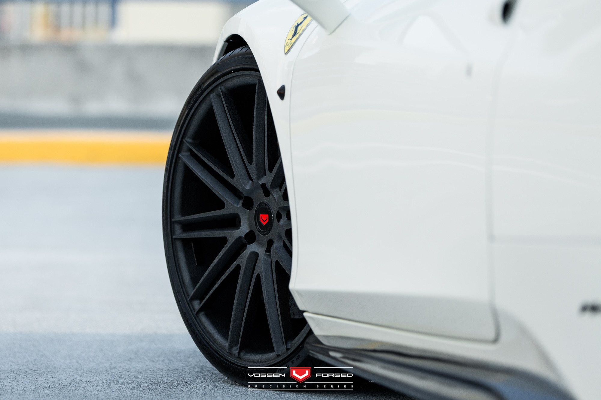 Black Forged Vossen Wheels on Custom White Ferrari 458 - Photo by Vossen