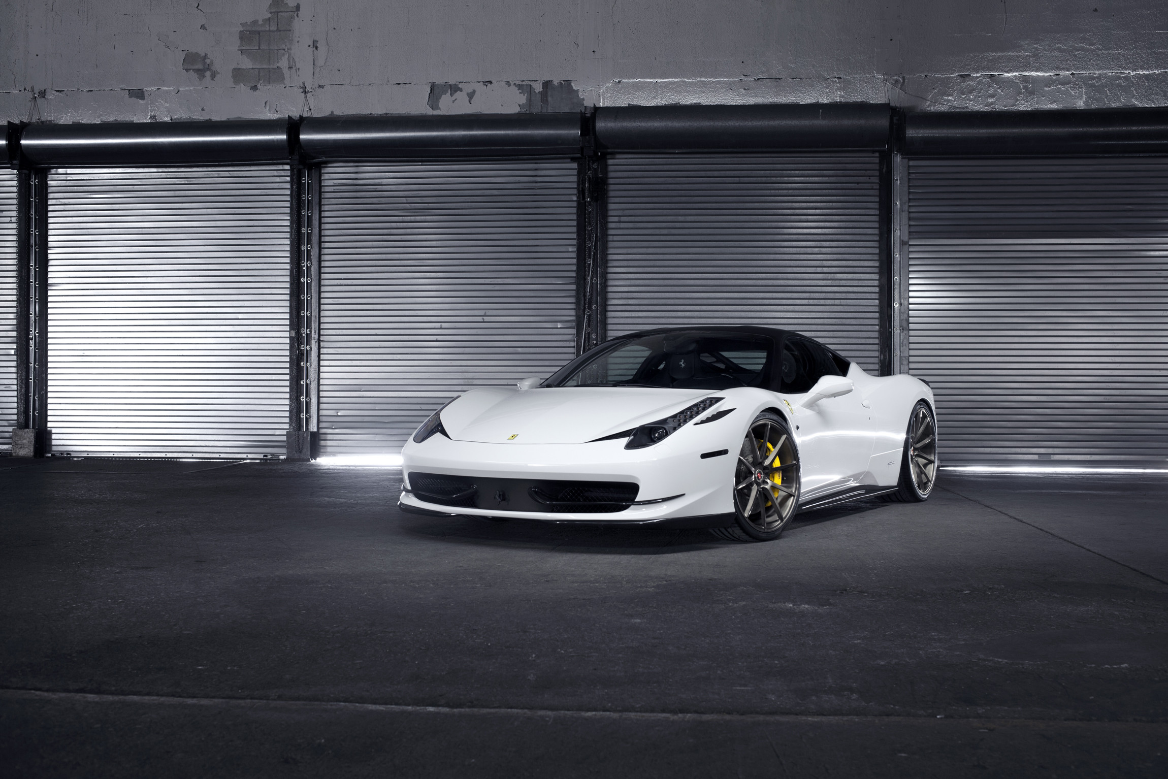 White Ferrari 458 with Aftermarket Canards - Photo by Vossen