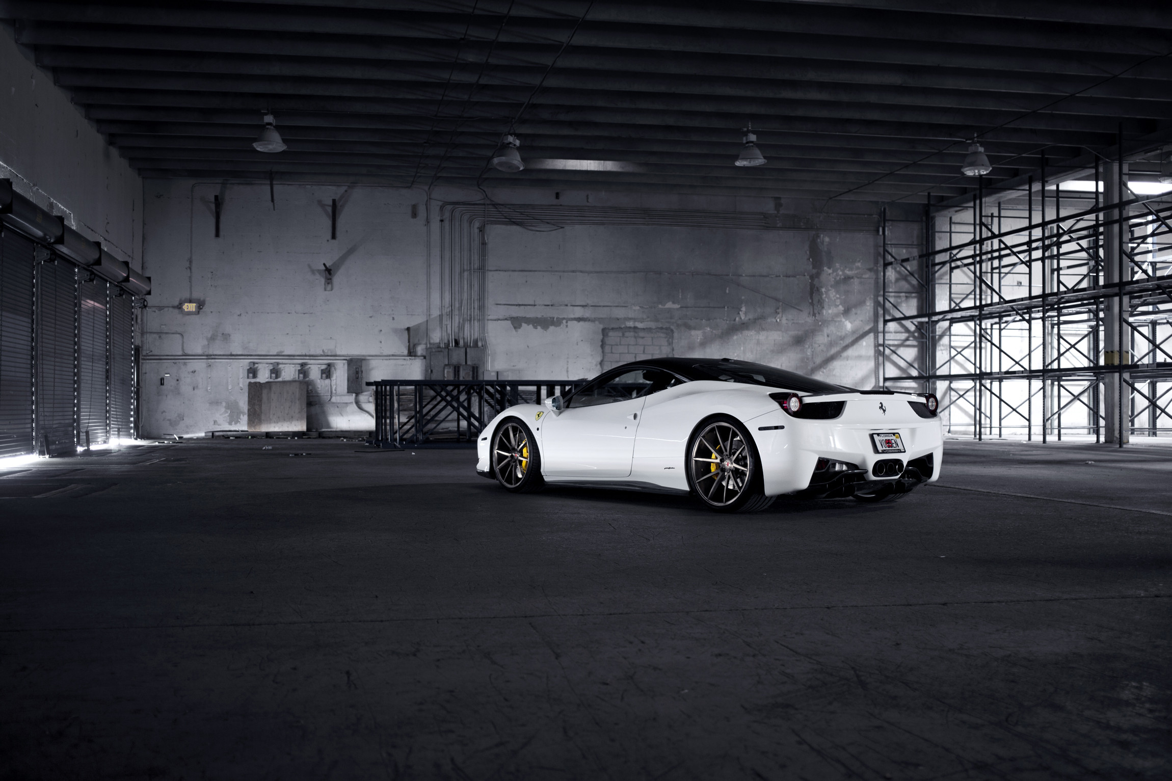 White Ferrari 458 Custom Rear Bumper - Photo by Vossen