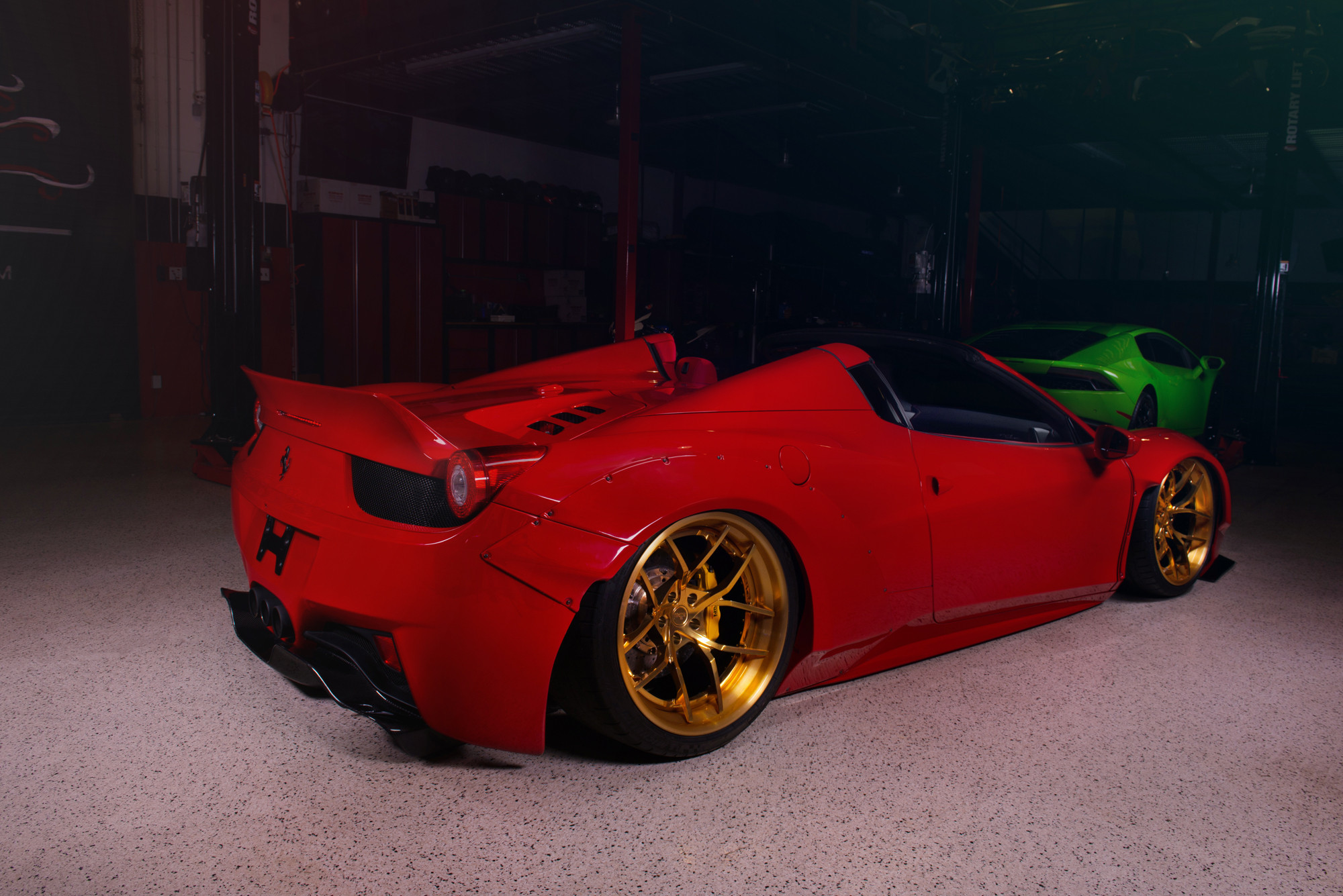 Aftermarket Rear Bumper on Red Ferrari 458 - Photo by Niche