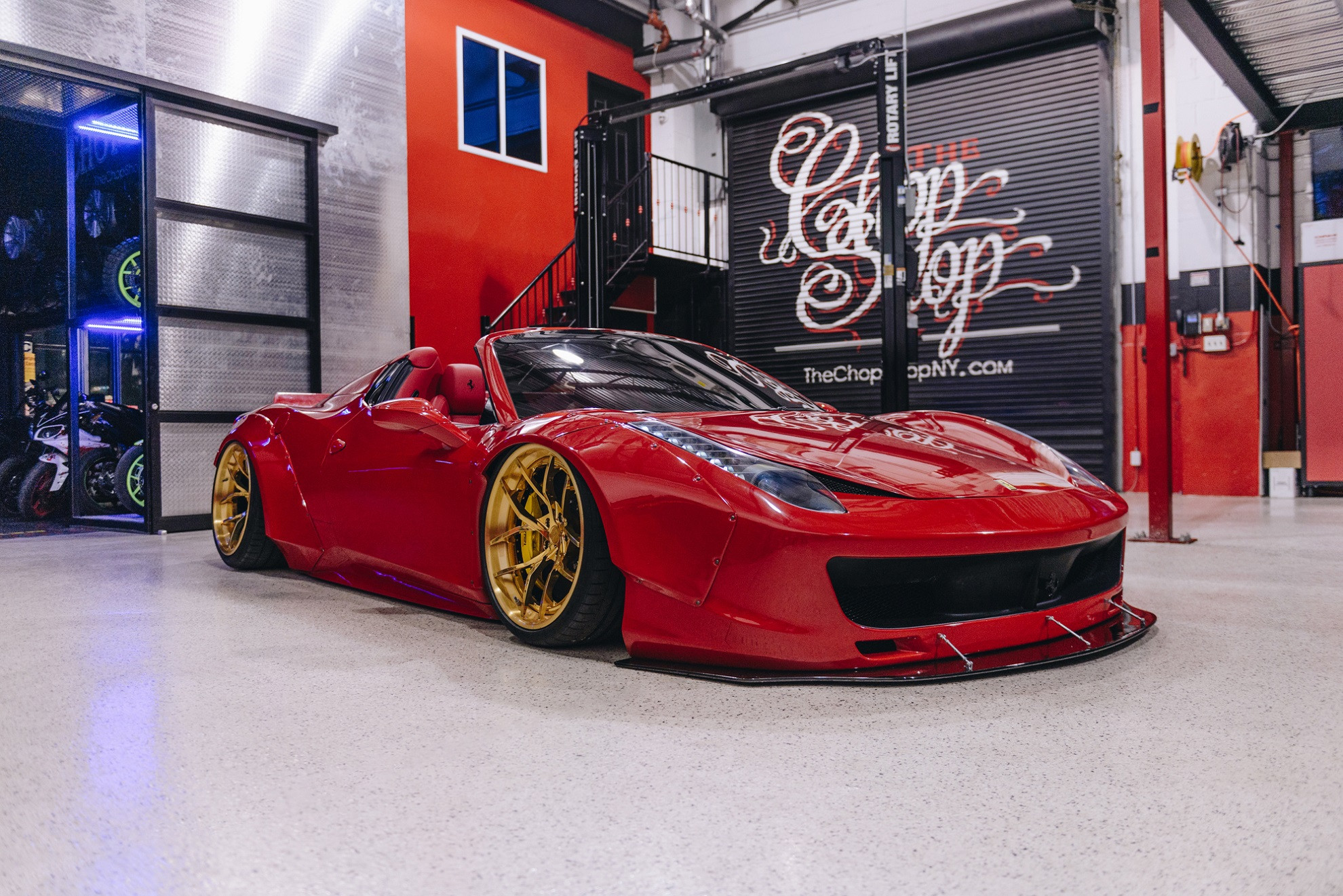 Red Ferrari 458 Custom Front Lip Spoiler - Photo by Niche