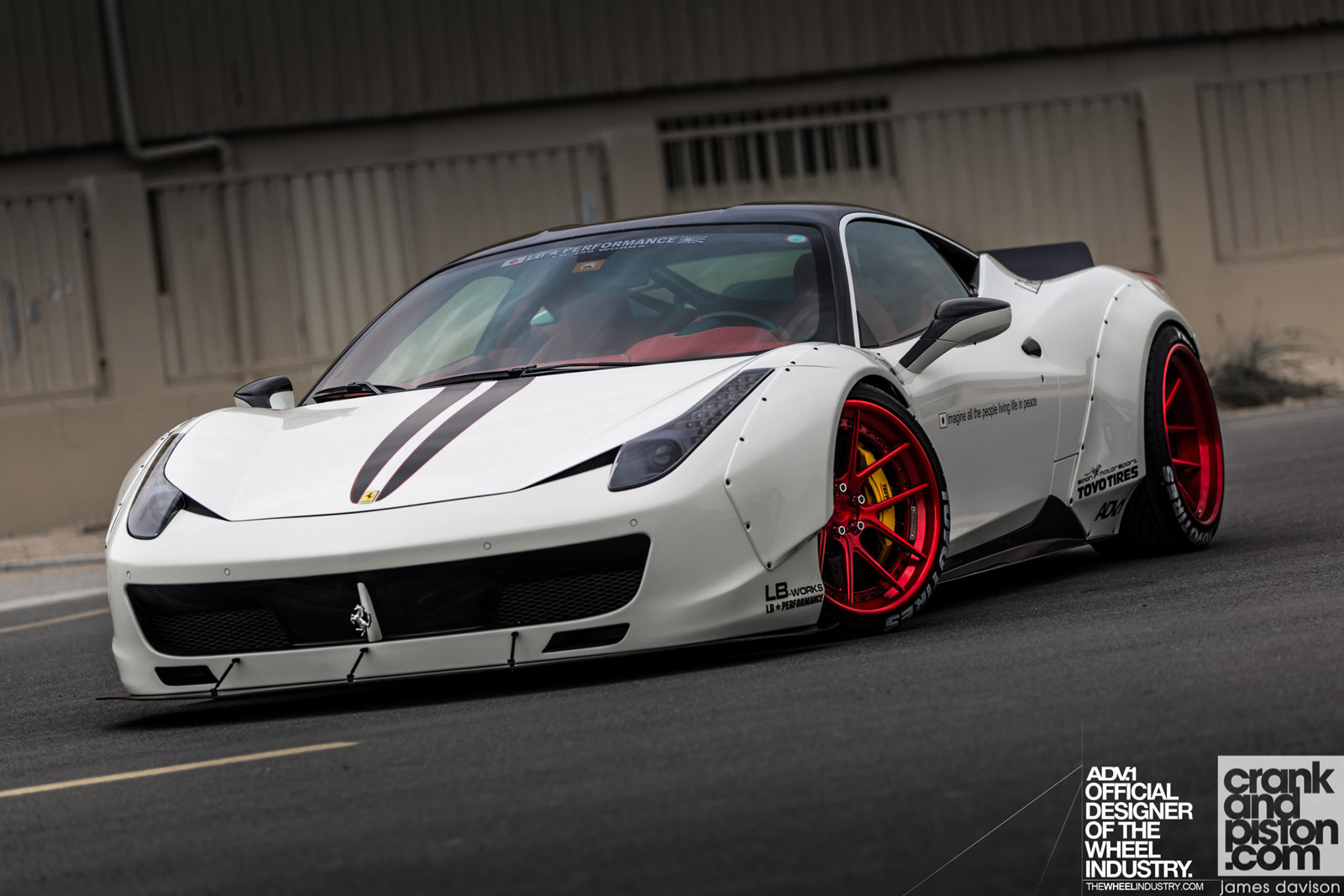 White Ferrari 458 with Liberty Walk Body Kit - Photo by ADV.1