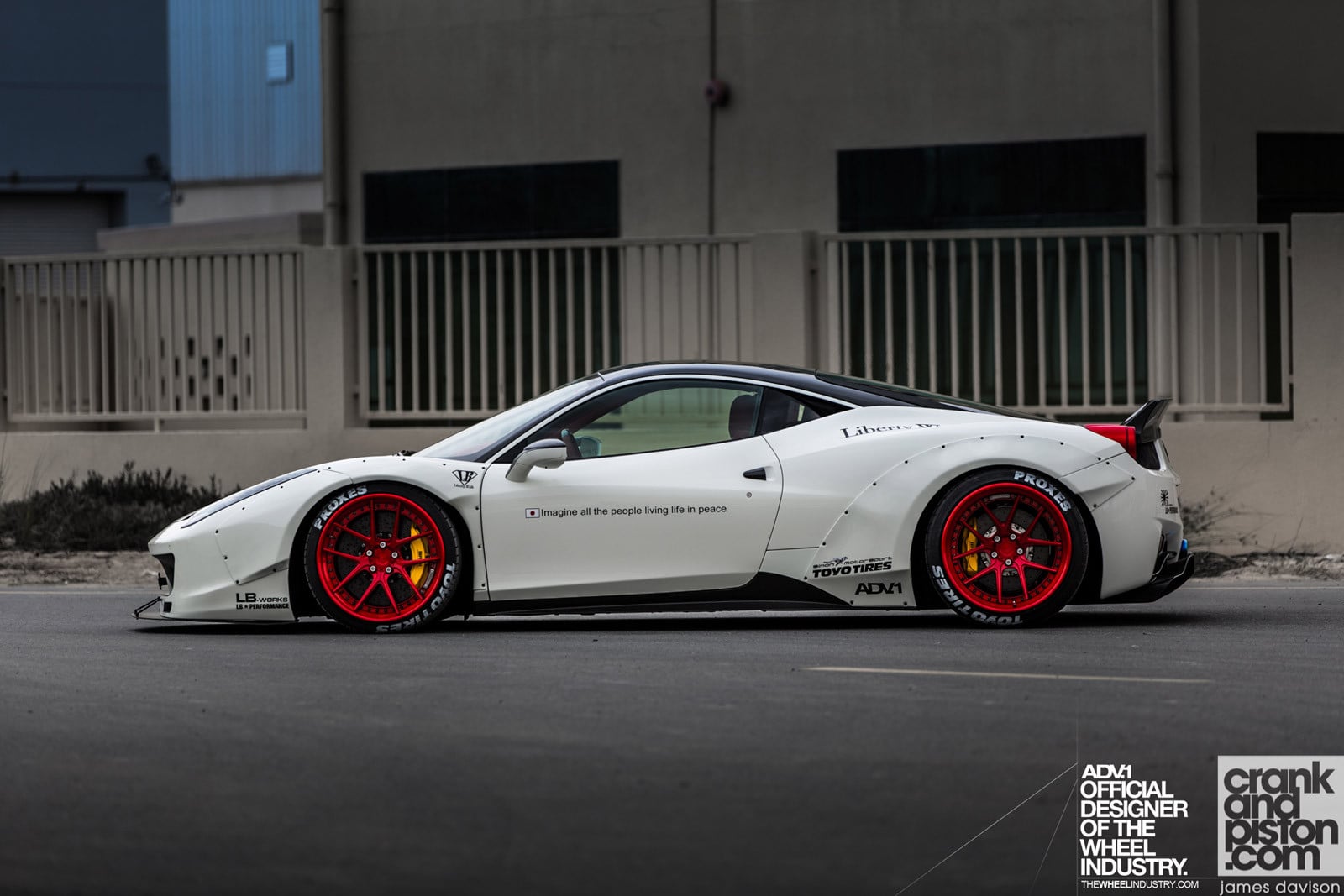 Candy Red ADV1 Wheels on White Ferrari 458 - Photo by ADV.1
