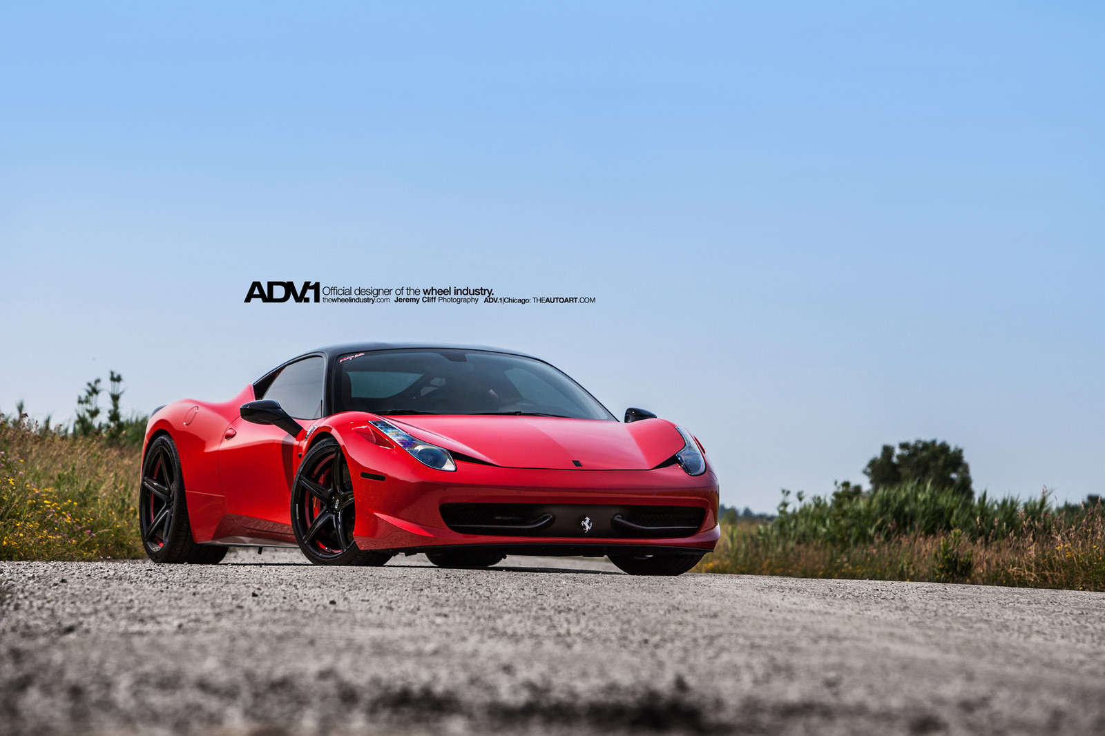 Aftermarket LED Headlights on Red Ferrari 458 - Photo by ADV.1