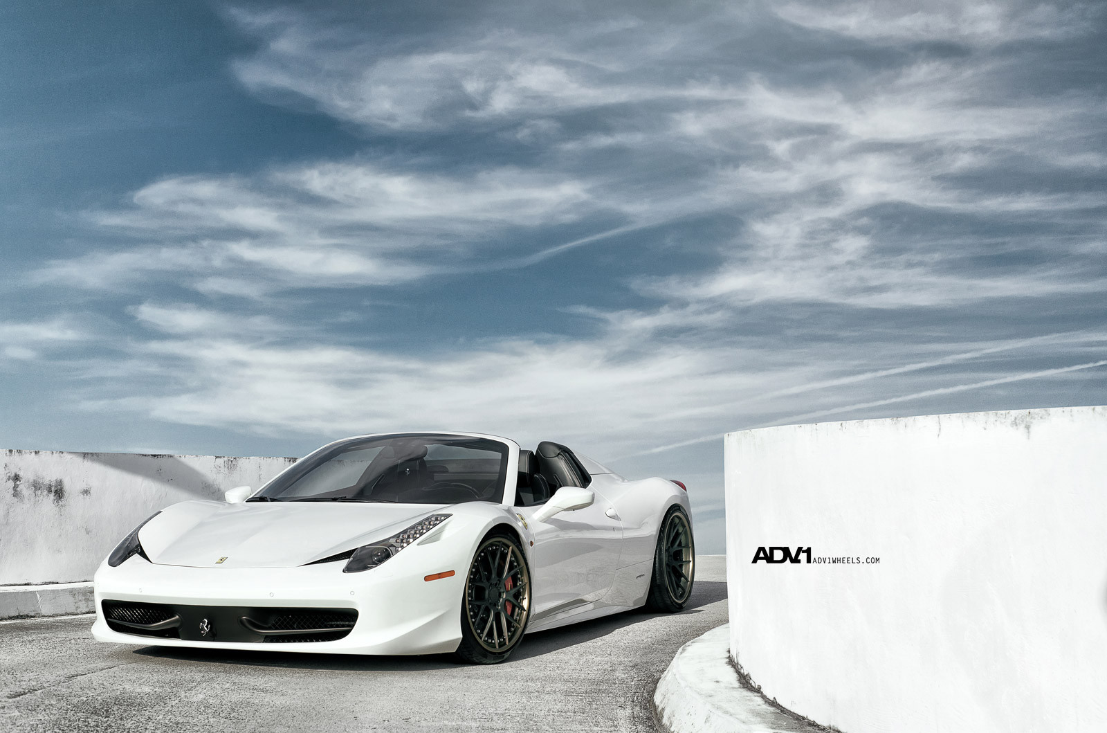 White Ferrari 458 with Crystal Clear Headlights - Photo by ADV.1
