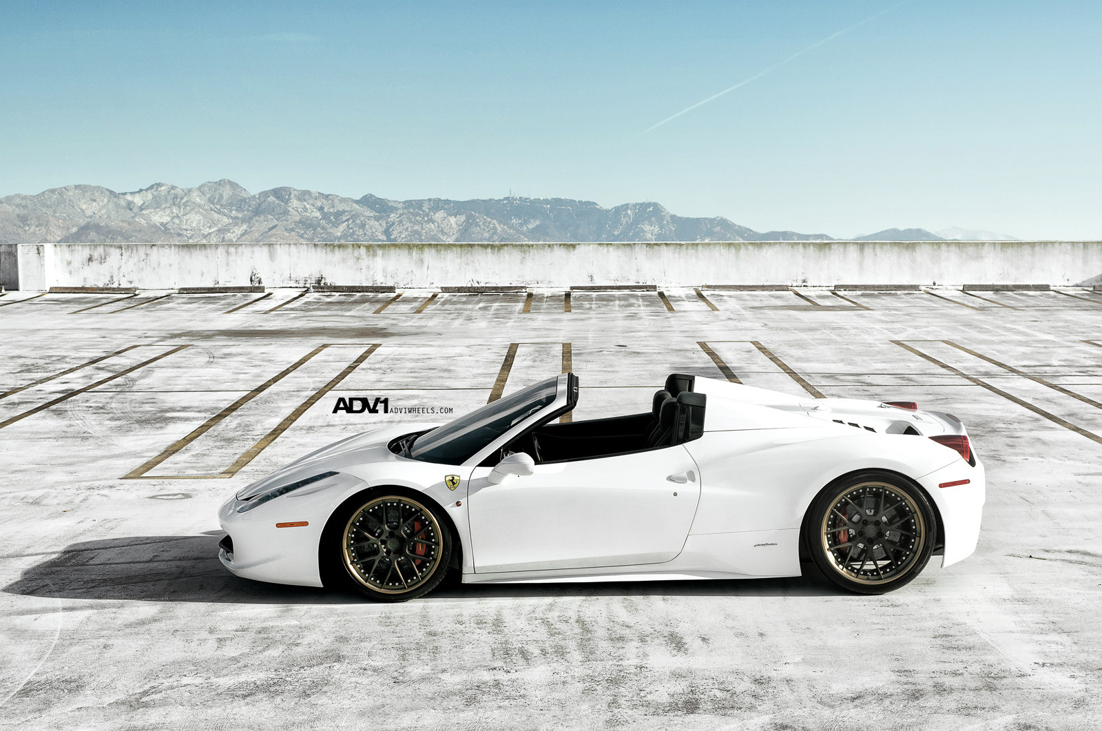 ADV1 Rims with Red Brakes on White Ferrari 458 - Photo by ADV.1
